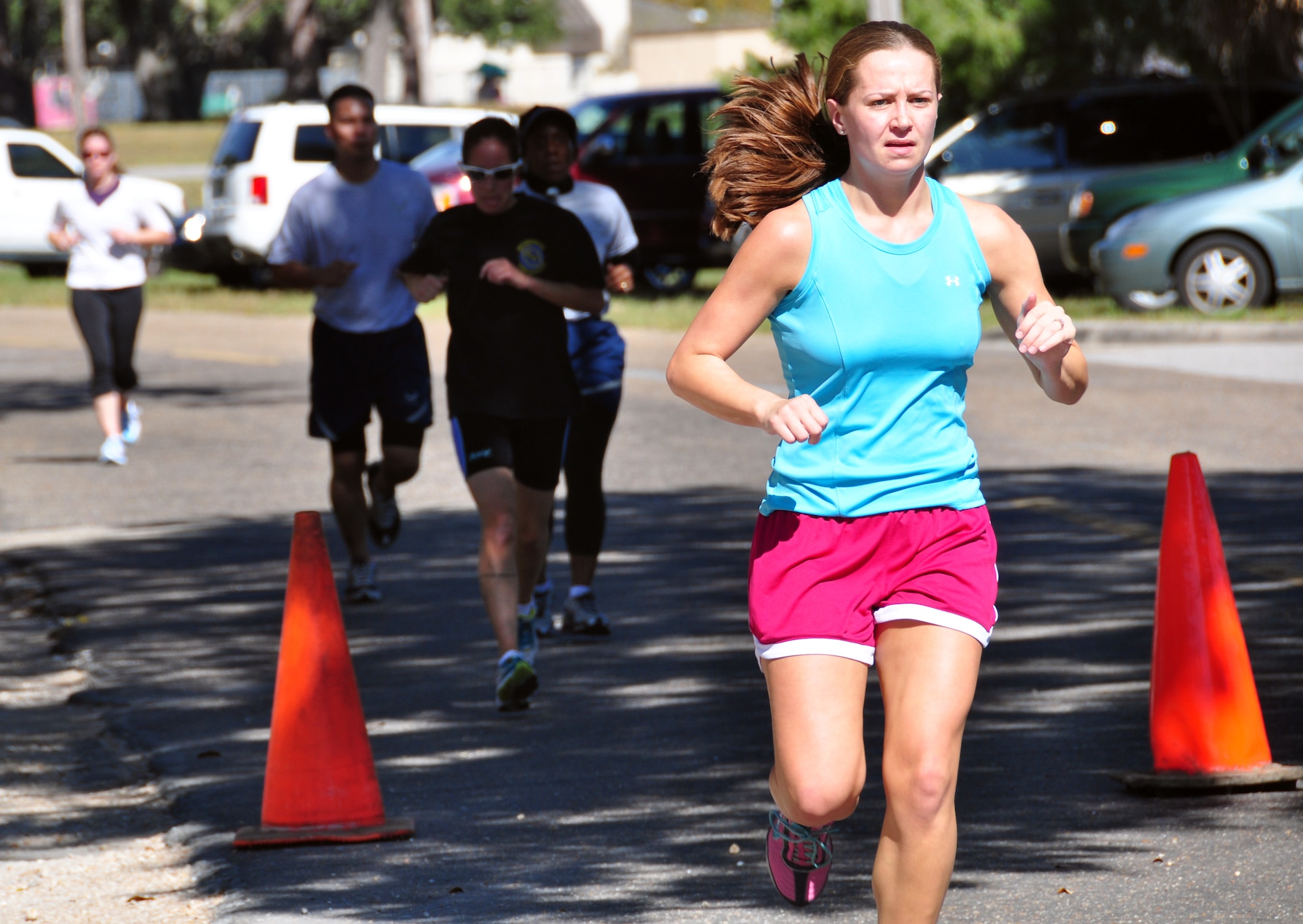 Tyndall Airmen take part in the Sports Day Duathalon Nov. 6 at Heritage Park. They were required to run 1.5 miles, bike 8 miles and run another 1.5 miles. (U.S. Air Force photo by Airman 1st Class Rachelle Elsea)