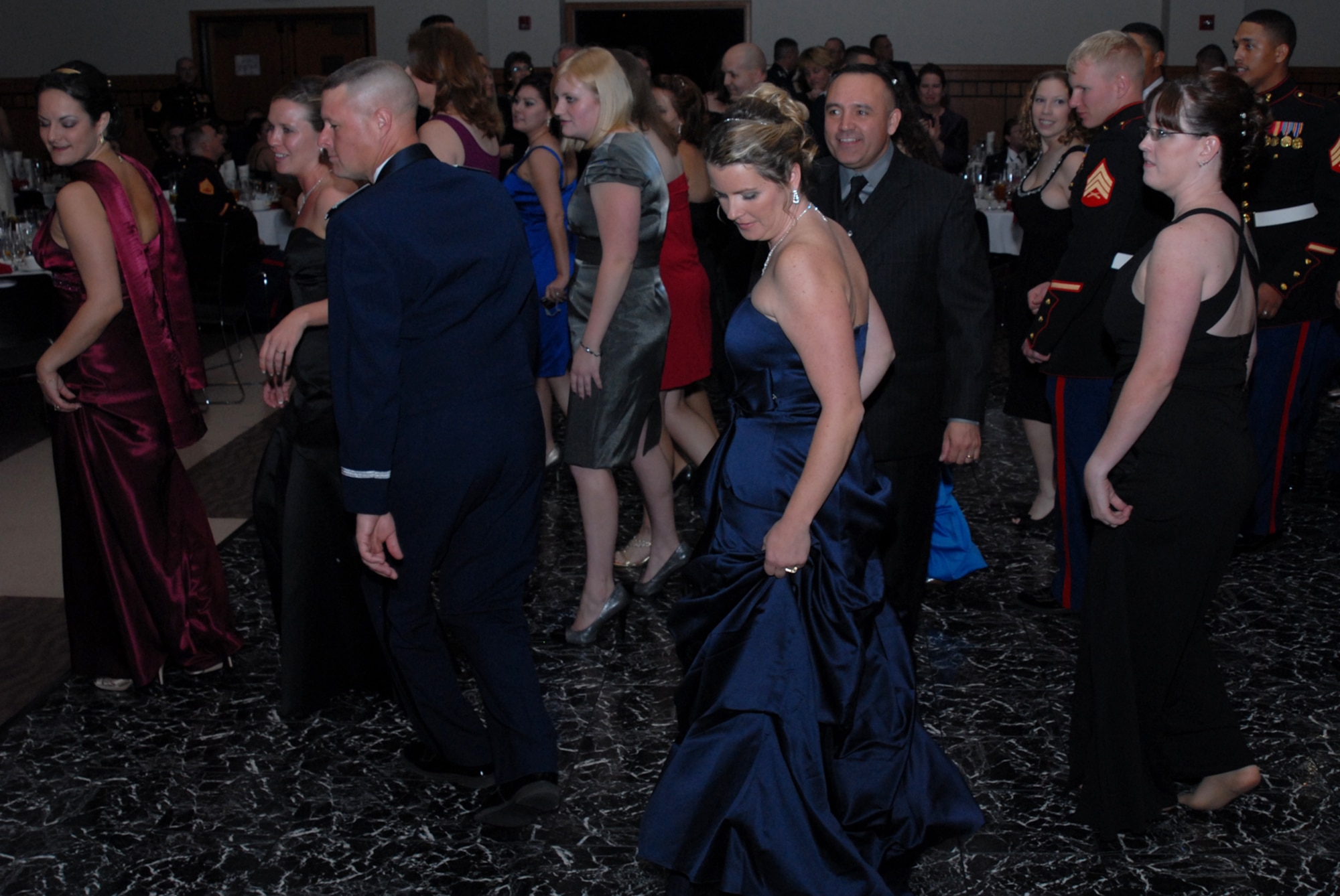 SAN ANGELO, Texas -- Marines and guests dance at the 234th Marine Corps Birthday Ball hosted by the Marine Corps Detachment, Goodfellow Air Force Base, Nov. 7, 2009. (U.S. Air Force photo/Staff Sgt. Laura R. McFarlane)
