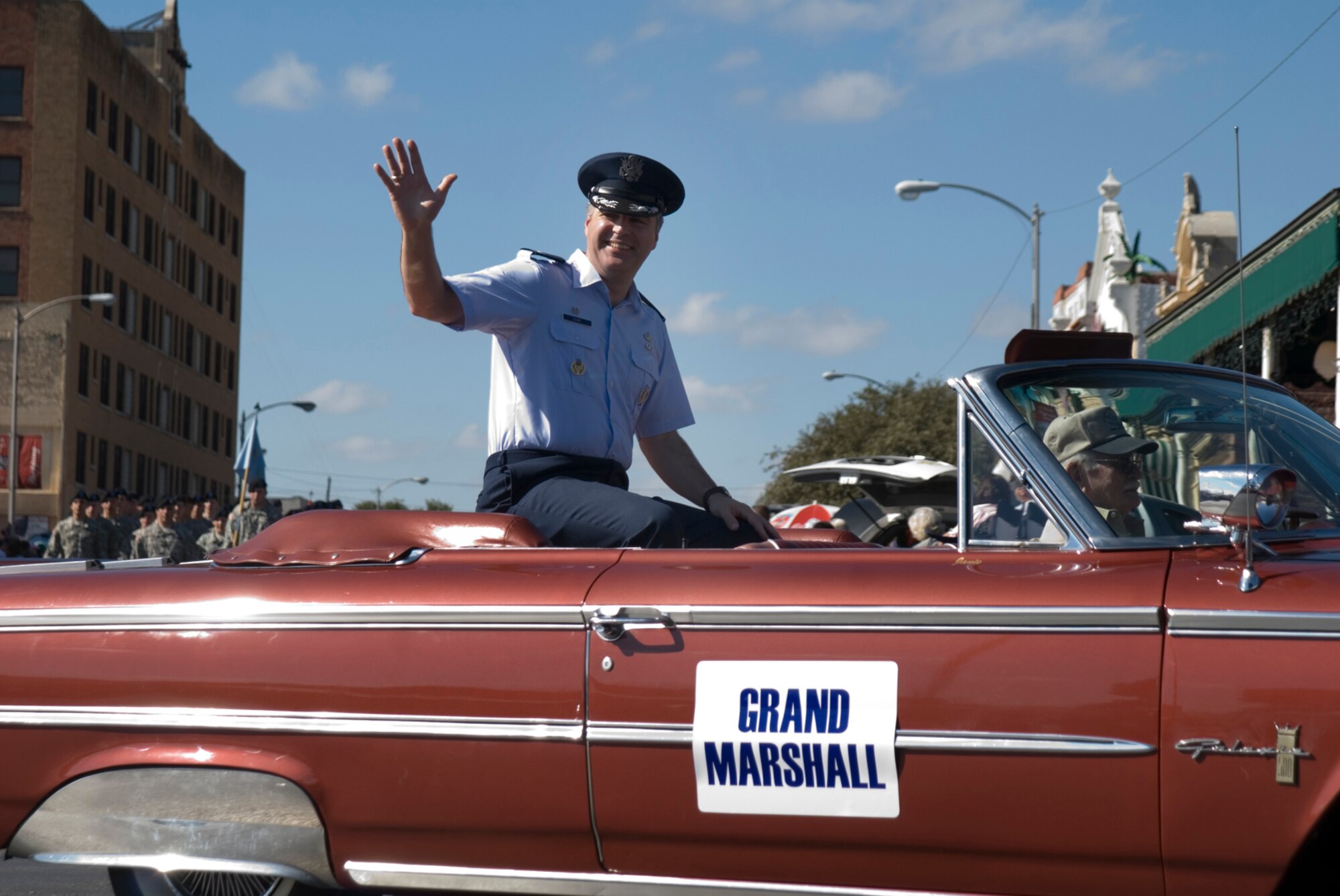 SAN ANGELO, Texas -- Col. Thomas Geary, 17th Training Wing commander, Goodfellow Air Force Base, is the Grand Marshall of the 2009 Veterans Day Parade, Nov. 7. (U.S. Air Force photo/Staff Sgt. Laura R. McFarlane)