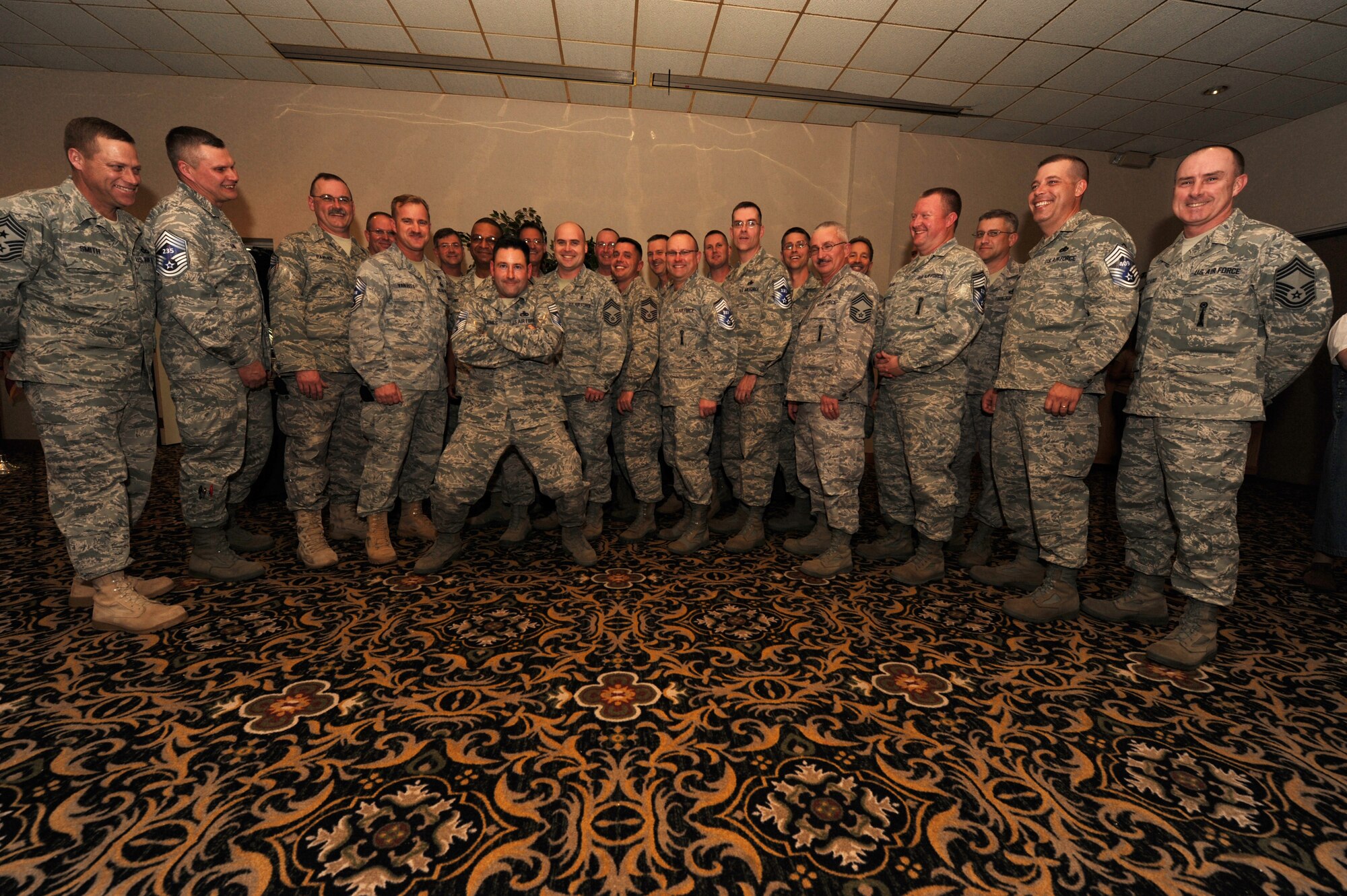MINOT AIR FORCE BASE, N.D. -- Chief Master Sergeants and Senior Master Sergeants celebrate the latest chief selectees Nov. 6 at the Jimmy Doolittle Center here. Air Force selected eight Senior Master Sergeants on base on the 09E9 Selection Board.