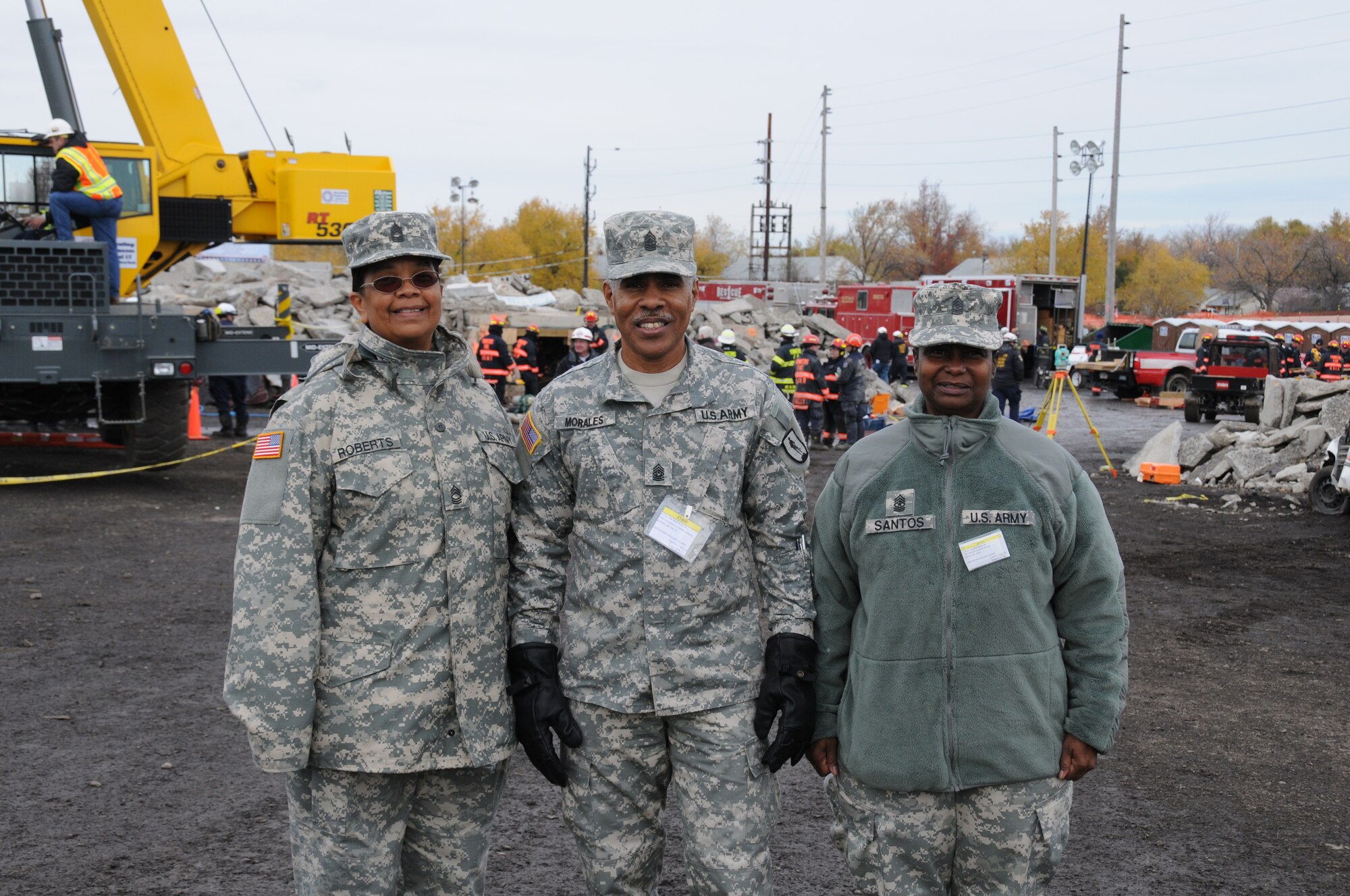 (Left to right) Master Sgt. Myrtle Roberts, Command Sgt. Maj. Pedro Morales and Maj. Eugenie Santos traveled 1900 miles from the Virgin Islands to participate in the recent Vigilant Guard exercise.