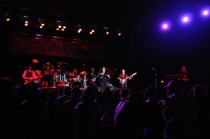 Gary Sinise and the Lt. Dan Band perform for Wounded Warriors and Randolph Air Force Base personnel during a concert Nov. 6, prior to the Randolph Air Show Nov. 7 and 8. This performance was their last before departing for Afghanistan where they will perform for the troops there Thanksgiving Day.  (U.S. Air Force photo/Rich McFadden)