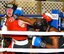 Tinker boxer Daniel Logan, right, lays a mean right punch on his competitor during the Nov. 7 bout in Tulsa. Logan improved to 3-0 overall in his career and is a potent addition for the Tinker team.  
