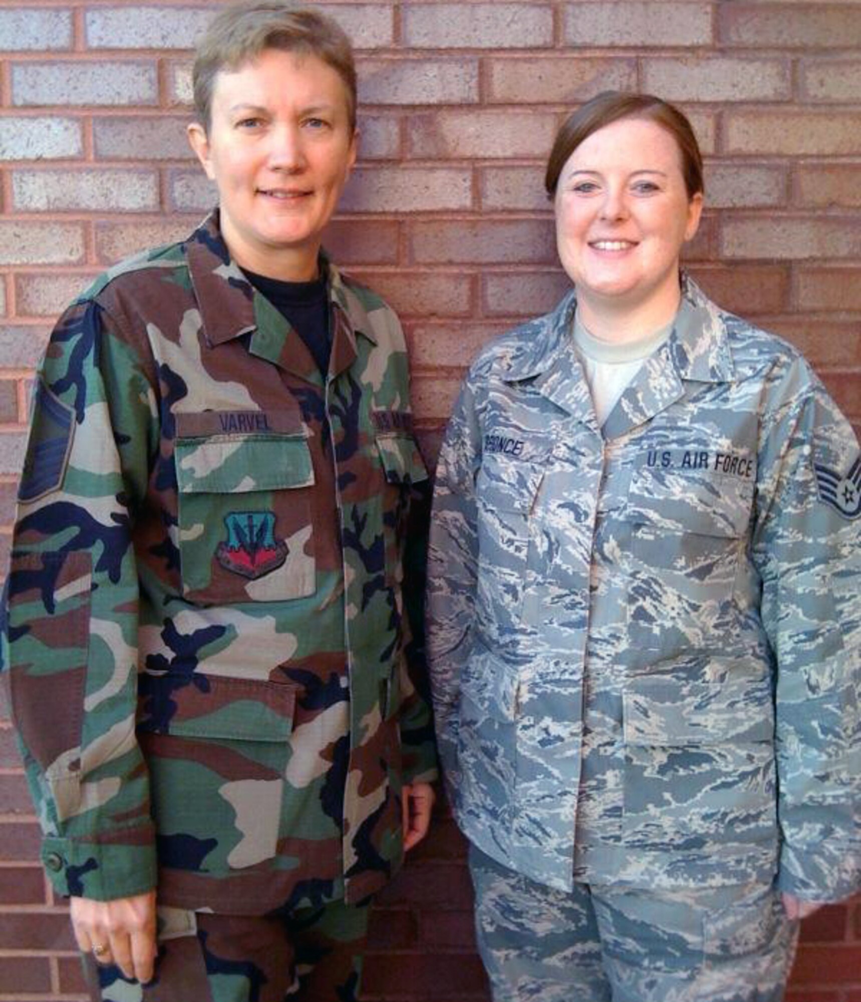 Senior Master Sgt. Angela Varvel and Staff Sgt. Danielle Sronce, 131st FSS Services, went above and beyond the call of duty by stopping to help victims of a car accident Nov. 6 while returning to base after lunch. (Photo courtesy of Senior Master Sgt. Angela Varvel)