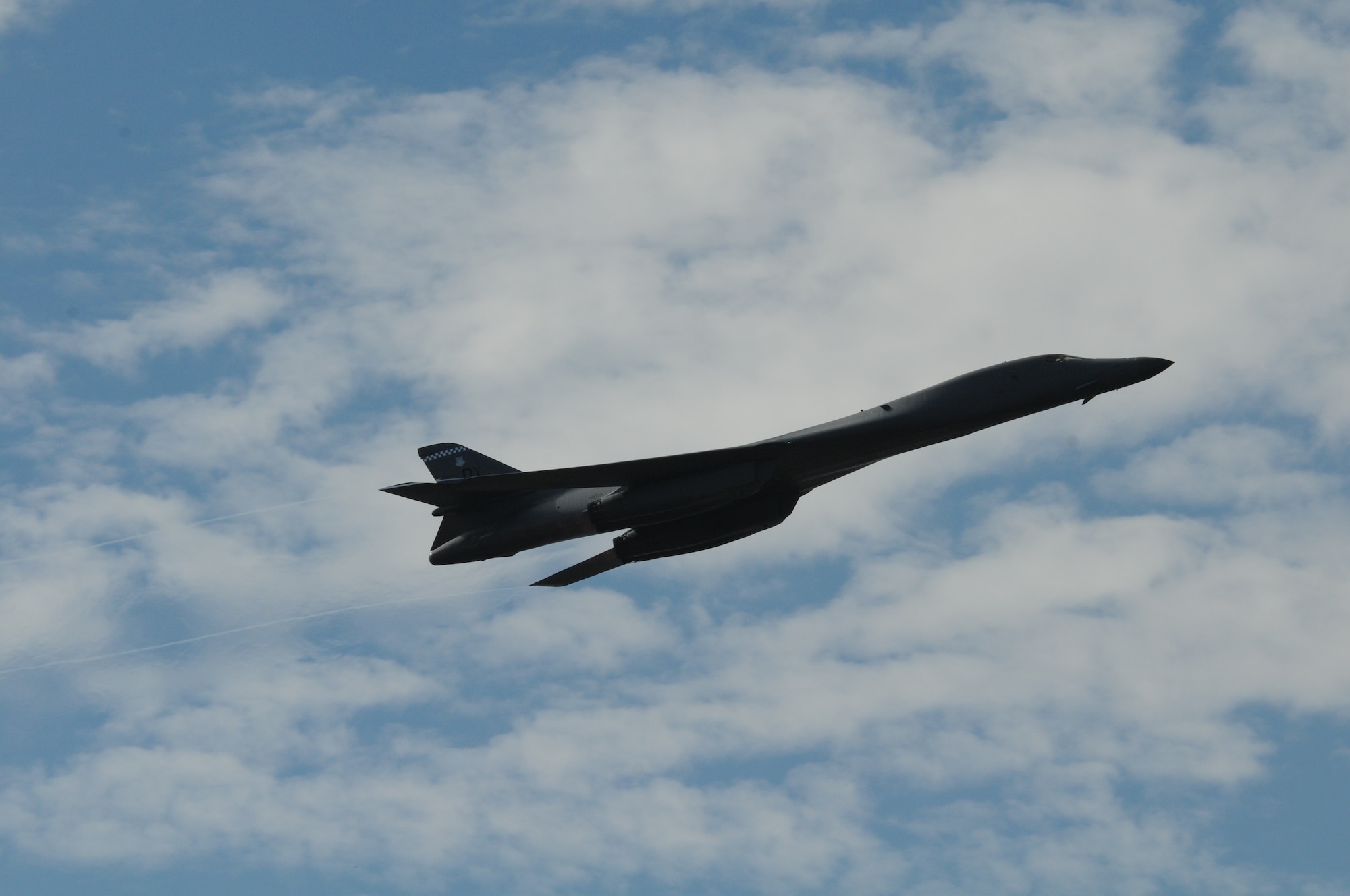 The Randolph Air Force Base Air Show featured a supersonic fly-by from a B-1 Lancer flying out of Dyess Air Force Base, Texas. (Photo by Melissa Peterson)