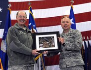 MINOT AIR FORCE BASE, N.D. – Gen. Robert Kehler, Air Force Space Command commander, gives a speech to 91st Missile Wing Airmen during a visit here Nov. 12. The general visited Minot AFB as an opportunity to wish the 91st MW a final farewell as the wing transfers to Global Strike Command Dec. 1.  (U.S. Air Force photo by Airman 1st Class Aaron-Forrest Wainwright)