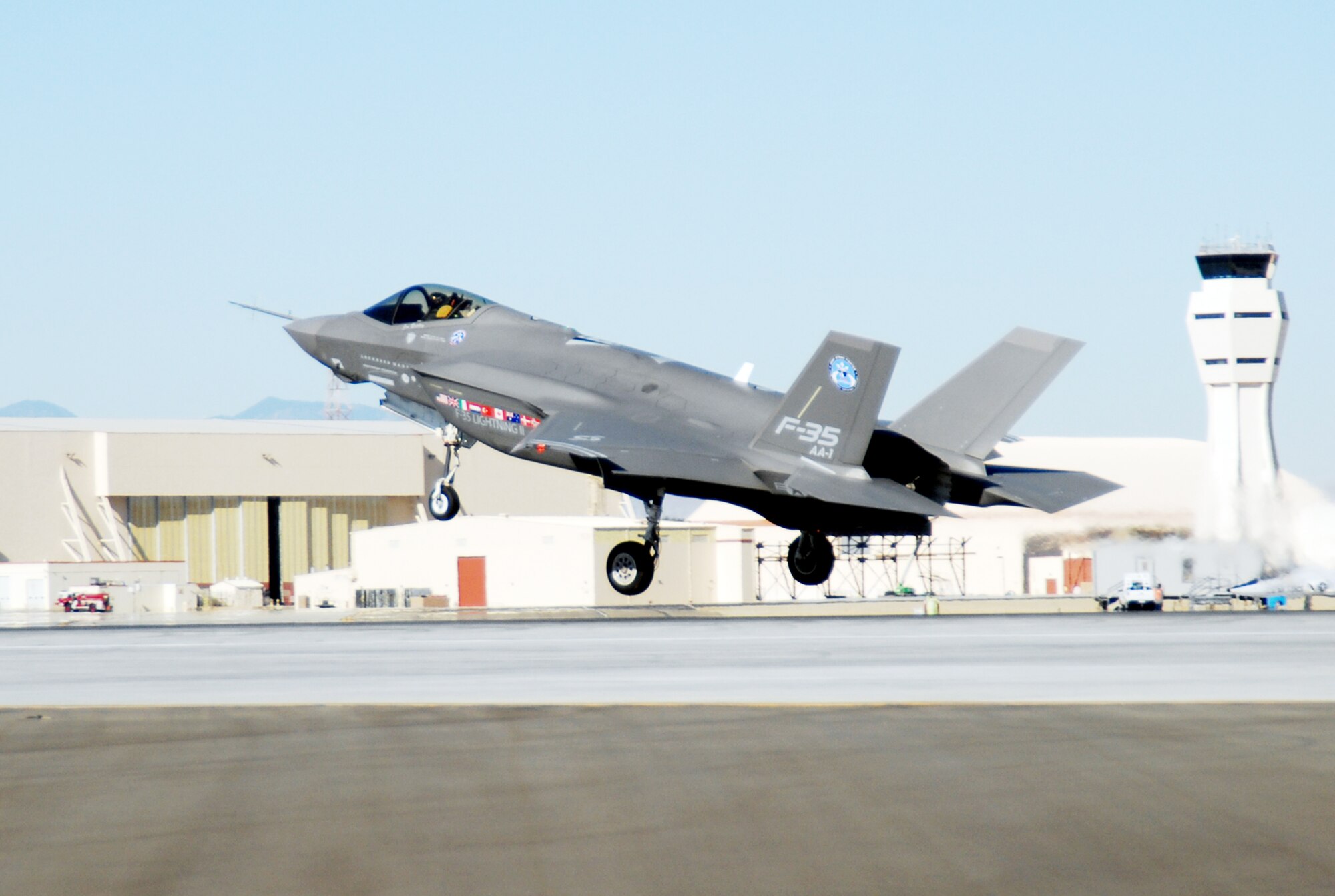 The U.S. Air Force Warfare Center at Nellis Air Force Base, Nev., is preparing for the arrival of the F-35 Lightning II joint strike fighter, like the one pictured here as it undergoes testing at Edwards Air Force Base, Calif. (U.S. Air Force photo/Senior Airman Julius Delos Reyes)