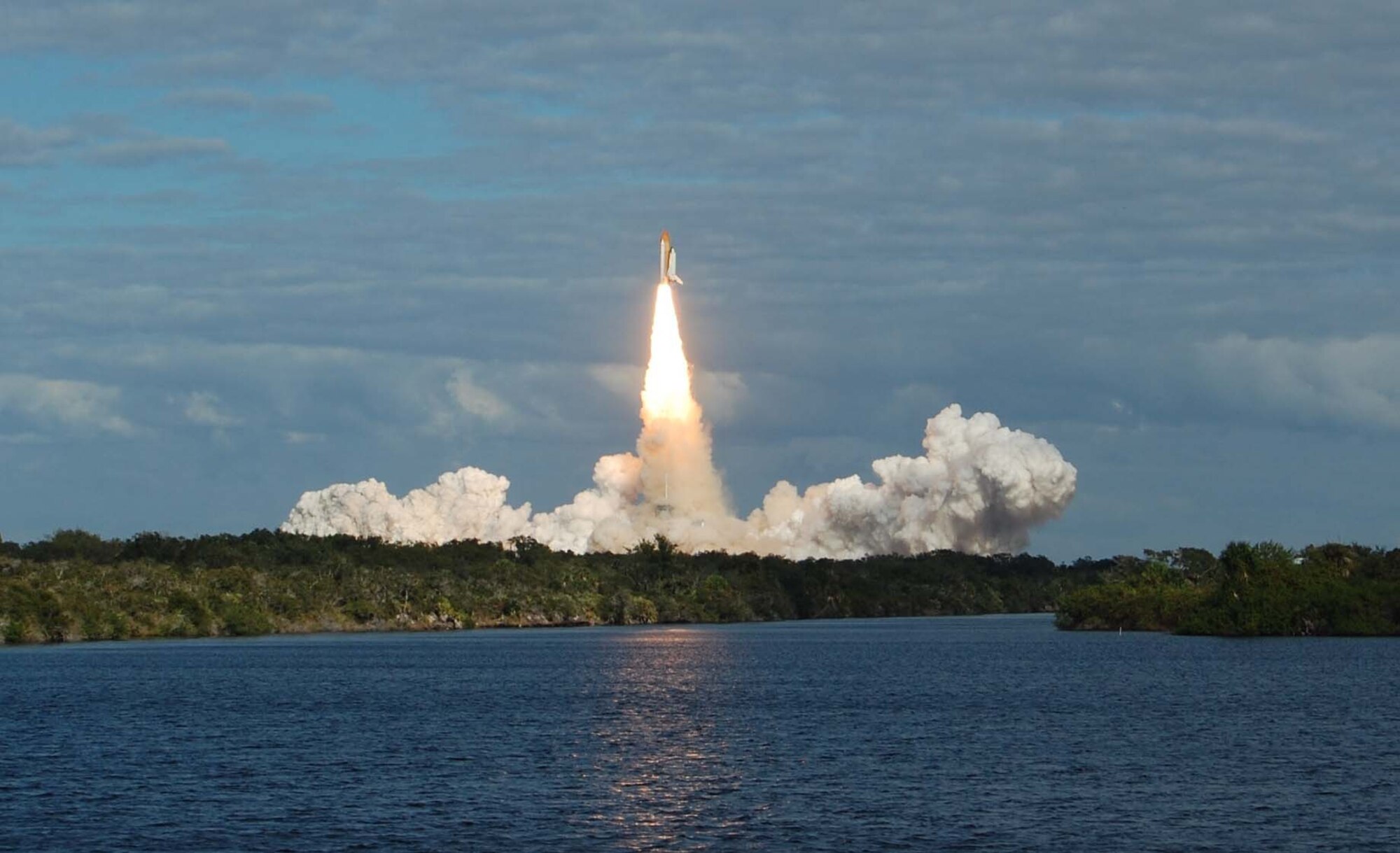Liftoff of space shuttle Atlantis from Launch Pad 39A at NASA's Kennedy Space Center in Florida. (U.S. Air Force Photo by: 1st. Lt. Jared Scott)