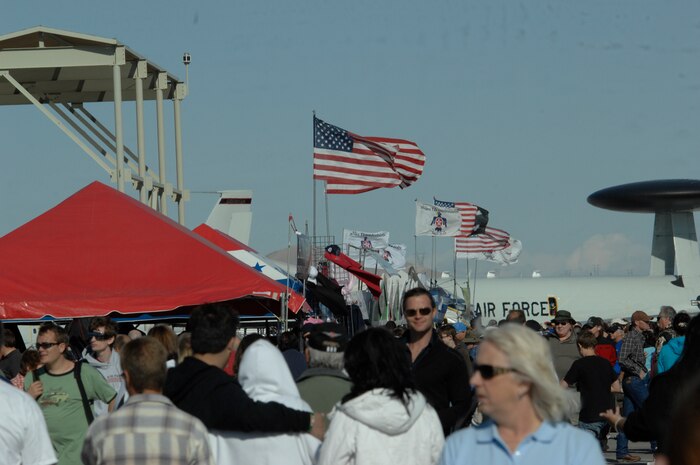 NELLIS AIR FORCE BASE, Nev.-- Spectators enjoying the demonstrations at Nellis for the 2009 Aviation Nation Nellis Open House held Nov. 13 to 15. The Nellis Open House is an opportunity for the Las Vegas community to view aerial demonstrations and static displays of various aircraft from the military. The open house also acts as the final air show of the year for the U.S. Air Force Aerial Demonstration Squadron Thunderbirds.
(U.S. Air Force photo by Master Sgt. Kevin J. Gruenwald)