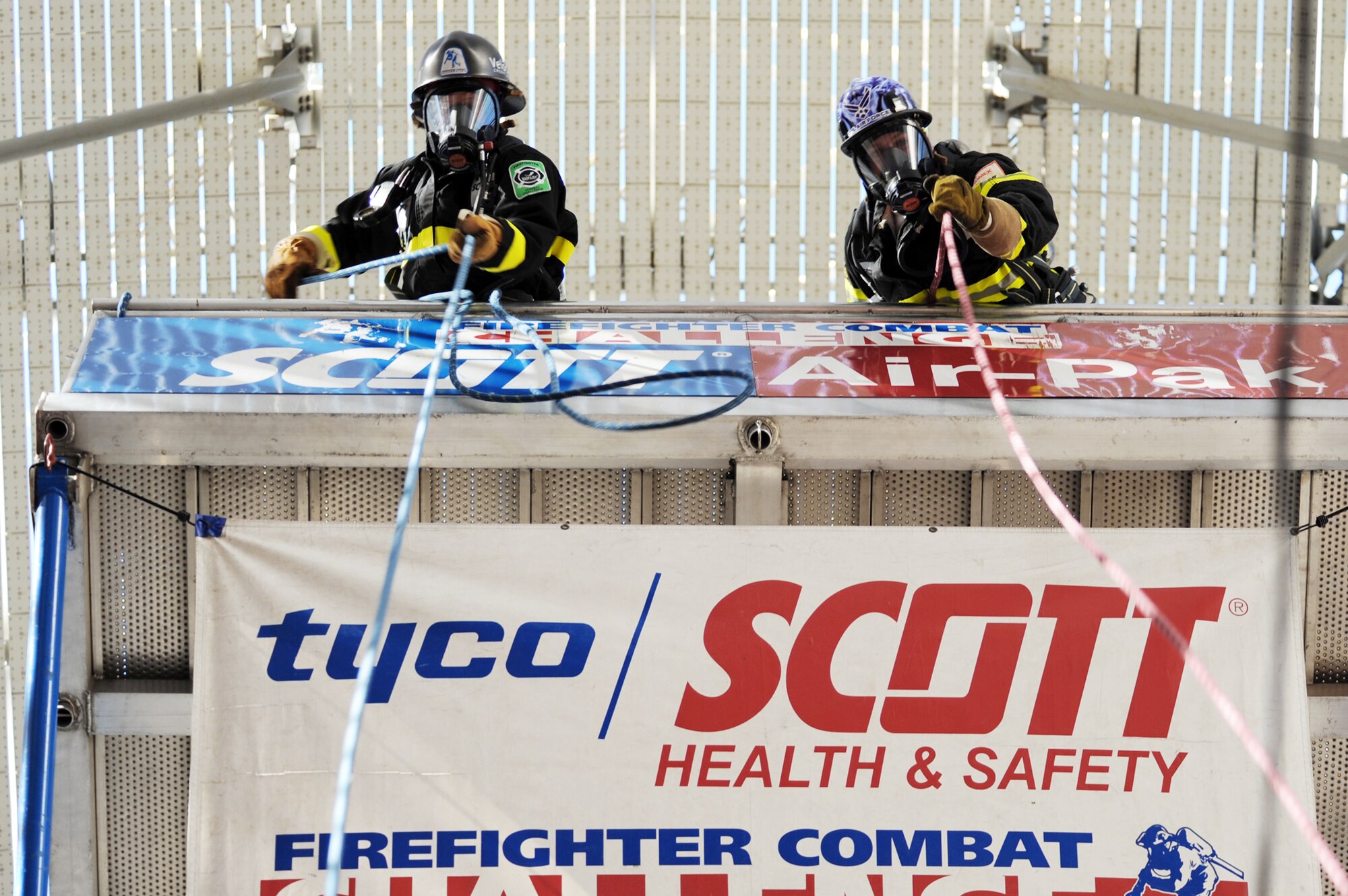 Firefighters from all around the world compete in an individual firefighter event Nov. 17, 2009, at the 2009 Scott Firefighter Combat Challenge in Las Vegas. (U.S. Air Force photo/Staff Sgt. Desiree N. Palacios)
