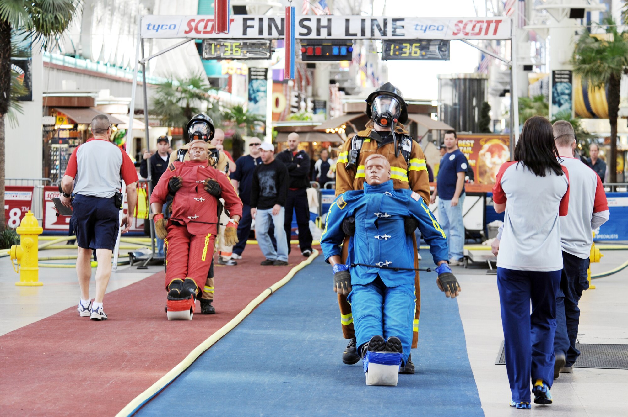 Firefighters from all around the world compete in an individual firefighter event Nov. 17, 2009, at the 2009 Scott Firefighter Combat Challenge in Las Vegas. (U.S. Air Force photo/Staff Sgt. Desiree N. Palacios)
