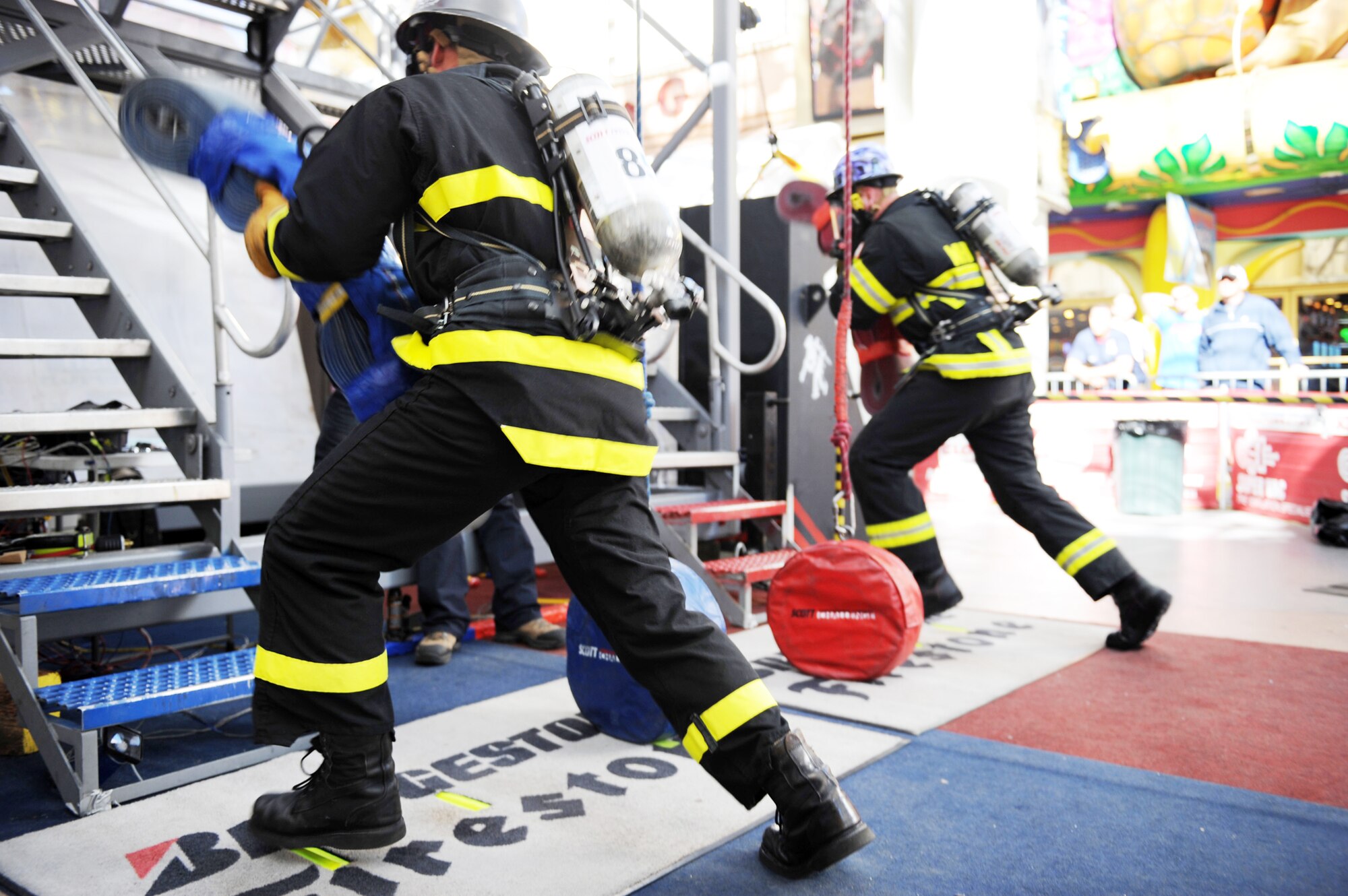 Firefighters from all around the world compete in an individual firefighter event Nov. 17, 2009, at the 2009 Scott Firefighter Combat Challenge in Las Vegas. (U.S. Air Force photo/Staff Sgt. Desiree N. Palacios)
