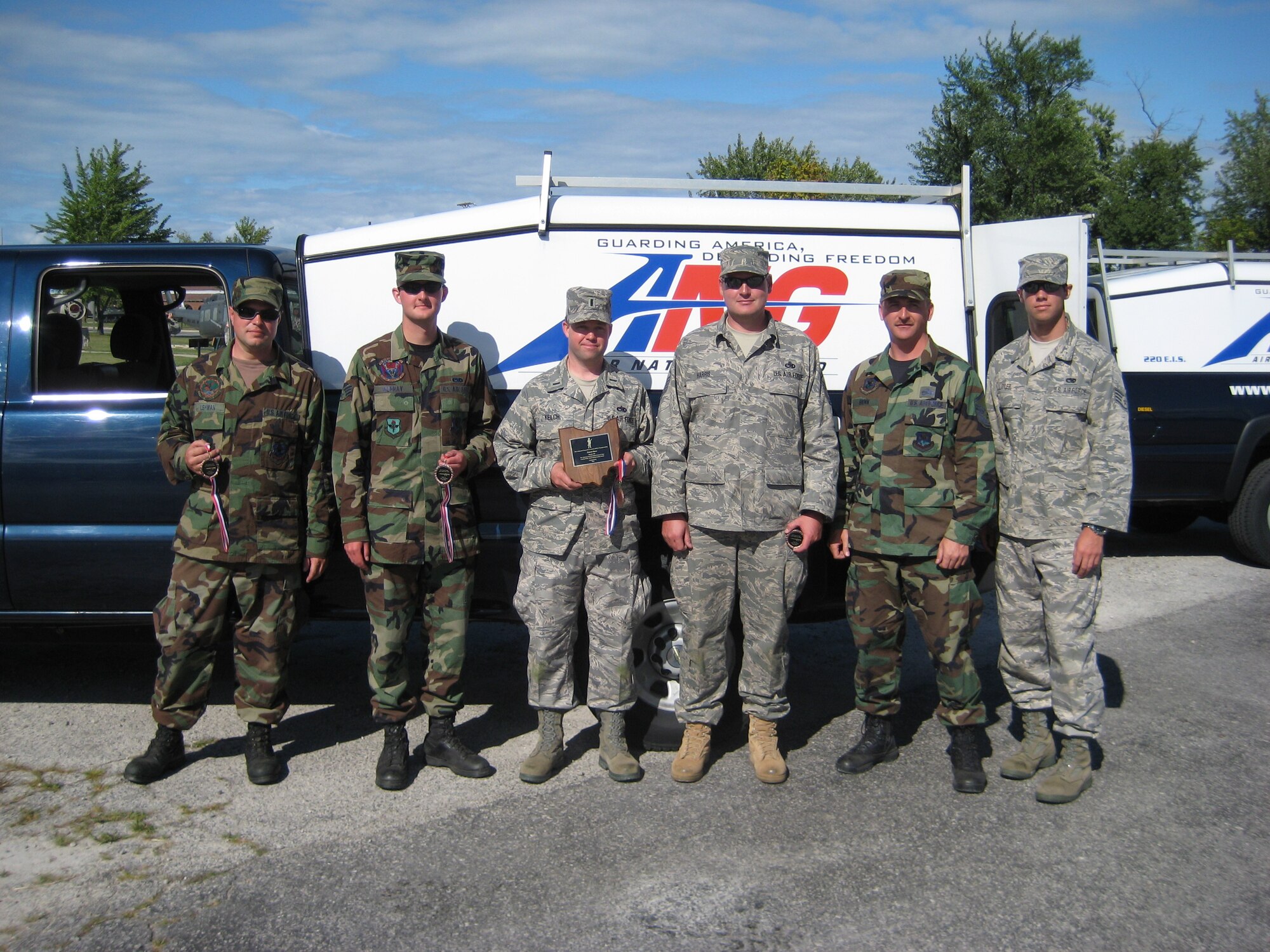 Members of the 178th FIghter Wing Marksmanship Team pose for a photo