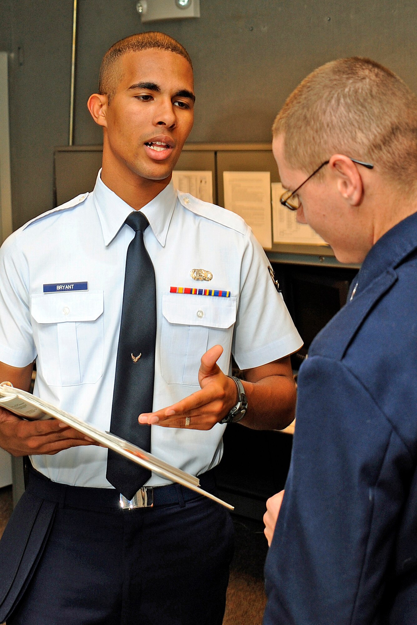 Airman 1st Class Greg Bryant was selected for this week's First Knight award. This award is designed to recognize outstanding Airmen each week for the work they do every day. (Air For photo by Larry Hulst)