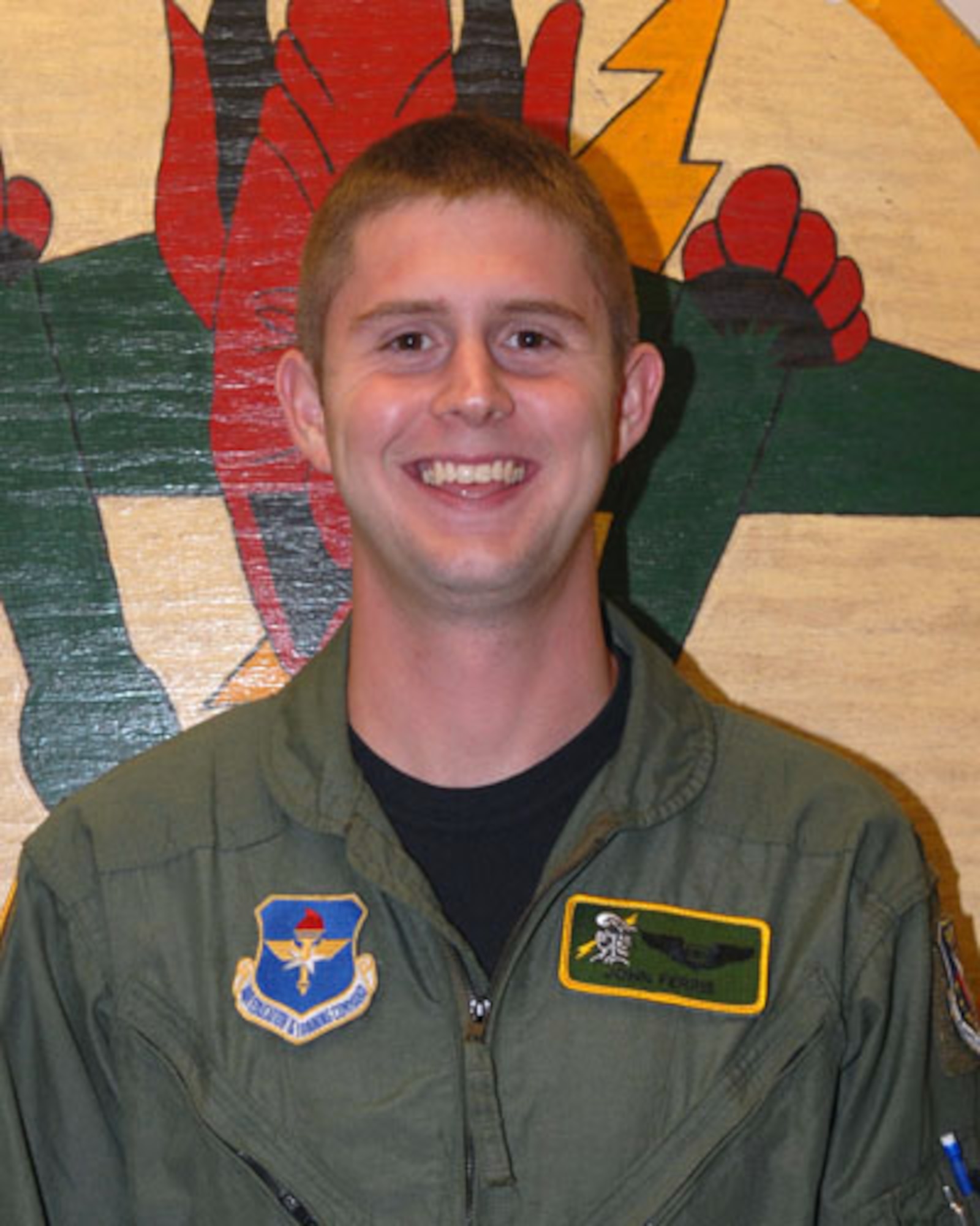 First Lt. John Ferris graduated the Introduction to Fighter Fundamentals course Nov. 17. He will be a weapons system officer on the F-15E. (U.S. Air Force photo). 
