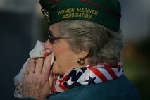 NEW YORK -- Roberta Eaton, Marine veteran and part of the Women Marines Association, watches the grave-side ceremony for the formerly oldest living female Marine, Miriam Cohen, who was buried Nov. 17, in Cypress Hills National Cemetery. The 101-year-old Cohen enlisted in the Marine Corps during World War II and again during the Korean War. She was the oldest female enlistee of her time at 35 years old and was part of the first female Marine recruit class. (Official Marine Corps photo by Sgt. Randall A. Clinton)