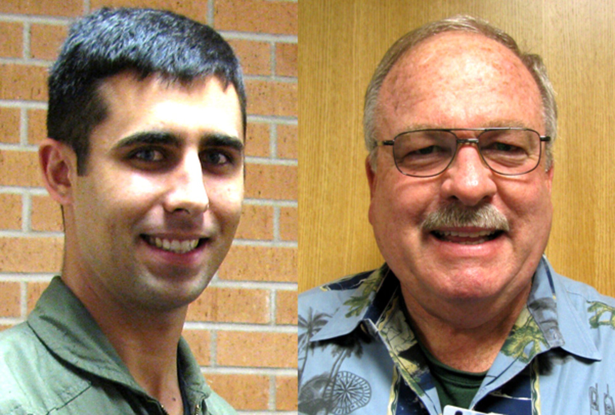 First Lt. Michael Povilaitis, left, 71st Operations Support Squadron, and retired Air Force Reserve Lt. Col. Lawson House, each won a $250 Visa gift card during the 2009 Air Force Club membership drive at Vance. All new members were entered in the drawing for the gift cards. Air Force wide, 200 new club members won the gift cards. (U.S. Air Force photos)