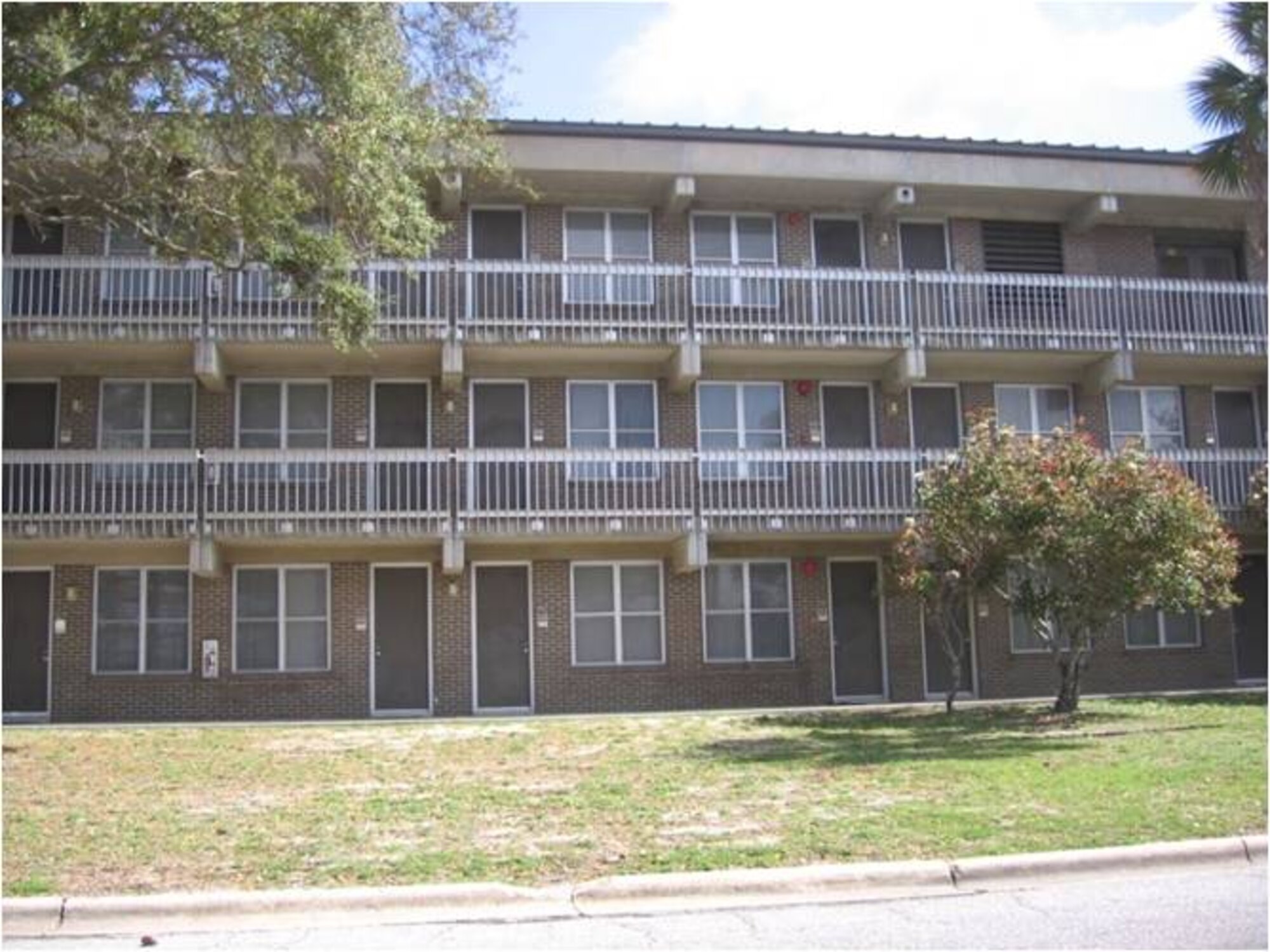 AFTER: Approximately 700 base dormitory doors were repainted and repaired at a cost of $123,300. The money was part of the $23.3 million Tyndall received in 2009 as part of the Recovery and Reinvestment Act, a stimulus package signed by President Barack Obama on Feb 17 to jumpstart the American economy.  (U.S. Air Force courtesy photo) 