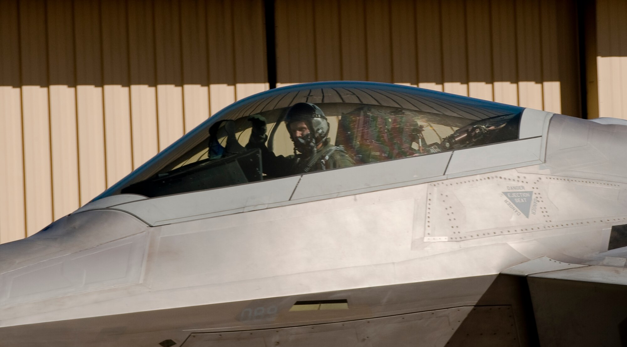 HOLLOMAN AIR FORCE BASE, N.M. -- Col. Michael Stapleton, 49th Operations Group commander, taxies an F-22A Raptor to the runway for a training mission here Nov. 4. (U.S. Air Force Photo by Tech Sgt. Alan Port)