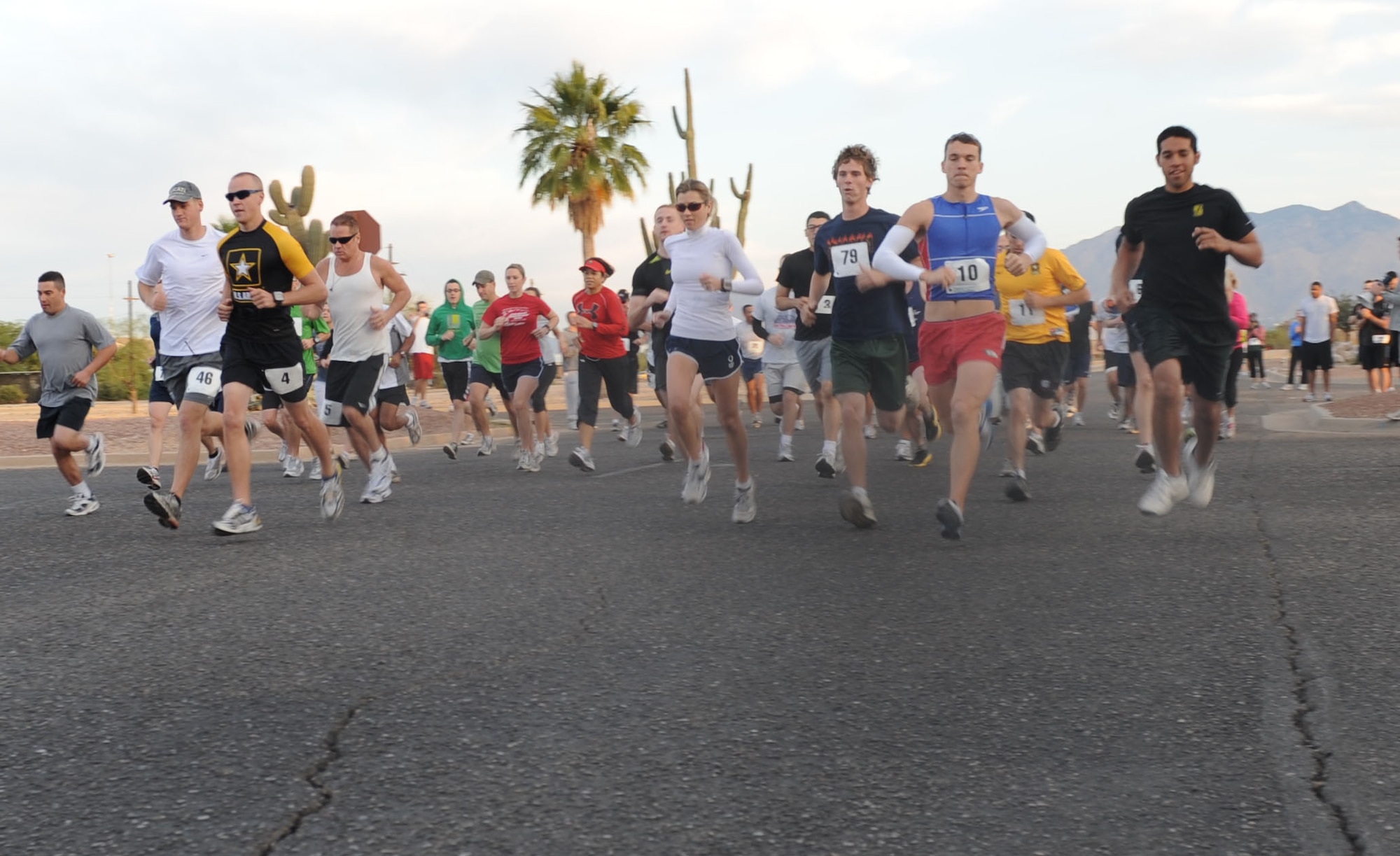 With the help of 25 volunteers, Davis-Monthan Air Force Base held its first organized half-marathon and relay race Nov. 7 for 118 runners from the base and local community. The event allowed participants to enjoy a healthy activity and simultaneously raised more than $1,300 for a local charity. (U.S. Air Force photo/Staff Sgt. Valerie Smith)
