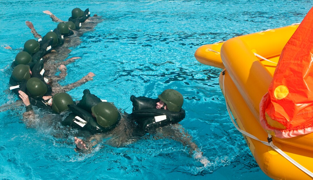 Sixth Platoon 3rd Radio Battalion sub-merged themselves in Modular Amphibious Egress Training this