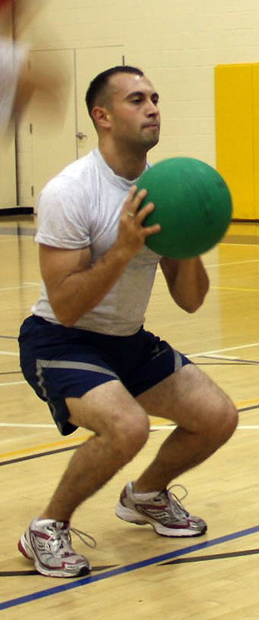 TRAVIS AIR FORCE BASE, Calif. -- A young officer participates in circuit training during a Junior Officer Leadership Development Seminar Nov. 5-8, at Travis Air Force Base. “Cultivating Resiliency in Dynamic Environments- Transitioning from Surviving to Thriving," was the theme for the course, hosted by the Reserve's 349th Air Mobility Wing. The seminar offers the chance for lieutenants and captains to network, mentor, share ideas, and help each other with resiliency and ways to combat stress.  (U.S. Air Force photo/Senior Master Sgt. Ellen L. Hatfield)