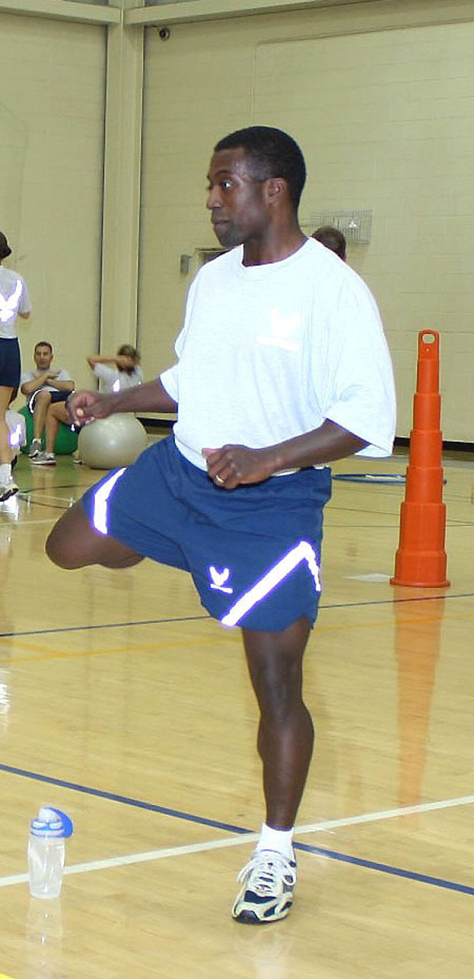 TRAVIS AIR FORCE BASE, Calif. -- A young officer participates in circuit training during a Junior Officer Leadership Development Seminar Nov. 5-8, at Travis Air Force Base. “Cultivating Resiliency in Dynamic Environments- Transitioning from Surviving to Thriving," was the theme for the course, hosted by the Reserve's 349th Air Mobility Wing. The seminar offers the chance for lieutenants and captains to network, mentor, share ideas, and help each other with resiliency and ways to combat stress. (U.S. Air Force photo/Senior Master Sgt. Ellen L. Hatfield)