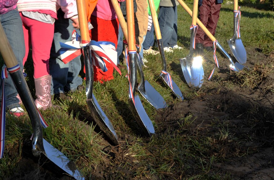 MOODY AIR FORCE BASE, Ga. -- Children from the Child Development Center attend a ground breaking ceremony for the new CDC facility here Nov 20. The new facility will accommodate 276 children and is scheduled for completion in March 2011. (U.S. Air Force photo by Senior Airman Schelli Jones)