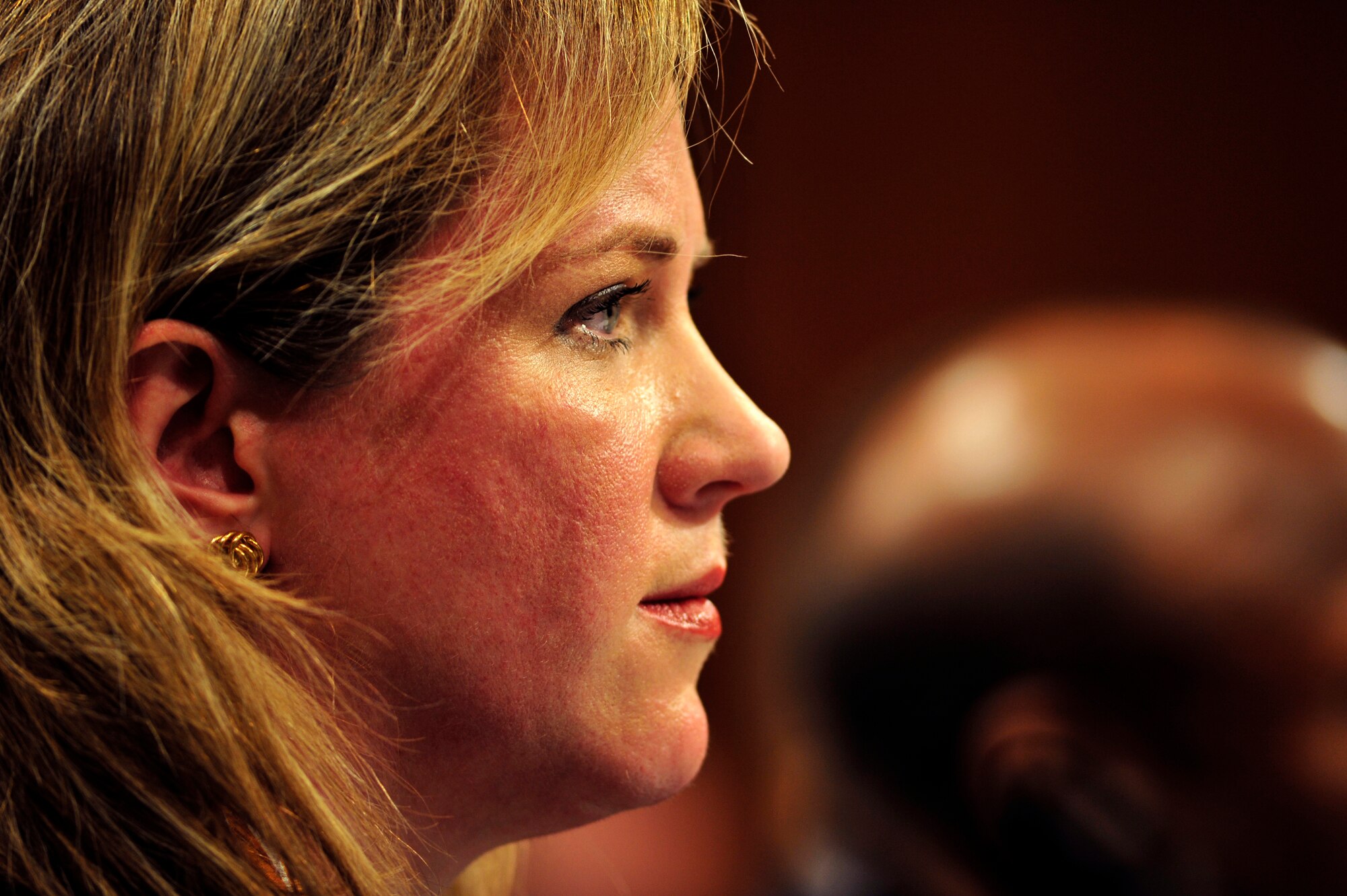 Erin Conaton, nominee for undersecretary of the Air Force, listens to opening remarks by Senators Carl Levin, D-Mich., and John McCain, R-Ariz., during a Senate Committee on Armed Services hearing Nov. 19, 2009, on Capitol Hill.  If confirmed, Ms. Conaton also will serve as the chief management officer for the Air Force.  (U.S. Air Force photo/Scott M. Ash)