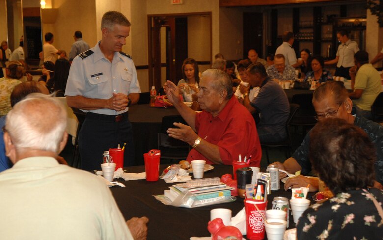 ANDERSEN AIR FORCE BASE, Guam - Col. Tod Fingal, 36th Wing vice commander, speaks to retirees during the seventh annual Retiree Appreciation Day held here Nov. 21. More than 200 retirees in the Guam community attended the event honoring their service and sacrifice. (U.S. Air Force photo by Senior Airman Shane Dunaway)