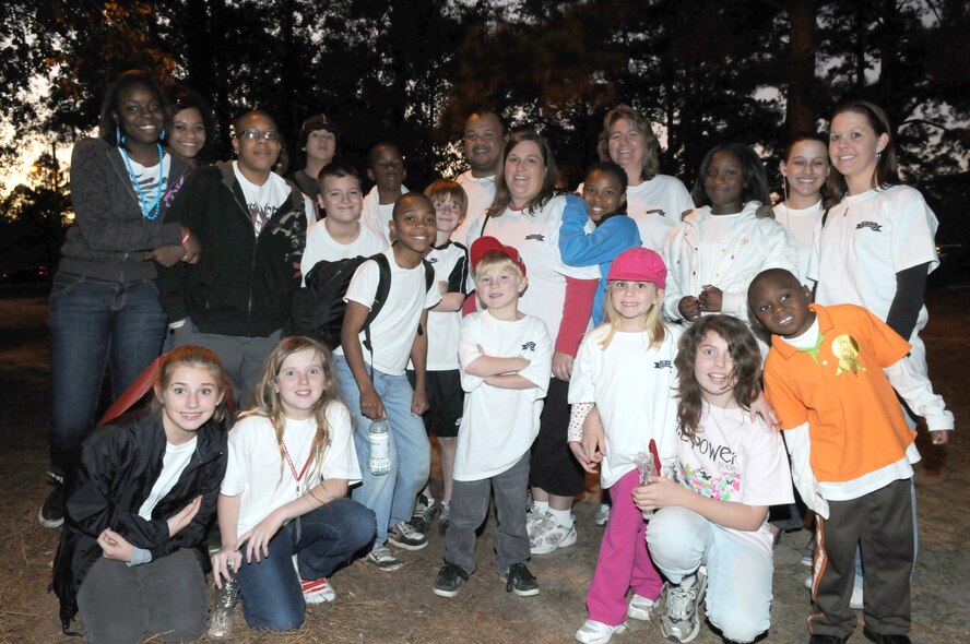 MOODY AIR FORCE BASE, Ga. -- Youth members who participated in the American Heart Association Heart Walk take a photo after finishing the walk. (Courtesy photo)