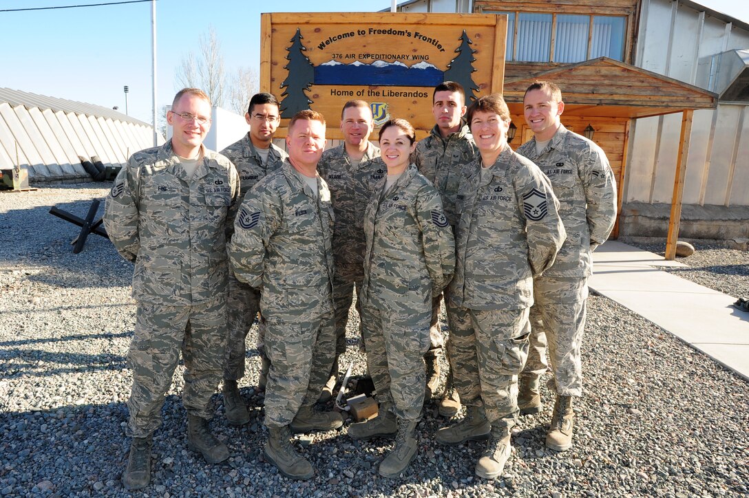 TRANSIT CENTER AT MANAS, Kyrgyzstan -- U.S. Air Forces Central Sirocco Band performed numerous shows in Kyrgyzstan Nov. 12th through Nov. 18th 2009. Sirocco Band played a wide variety of music from rock and pop to country and R&B. They are stationed at a base in Southwest Asia and are deployed from Lackland Air Force Base, Texas. (U.S. Air Force photo/Senior Airman Steele C. G. Britton)