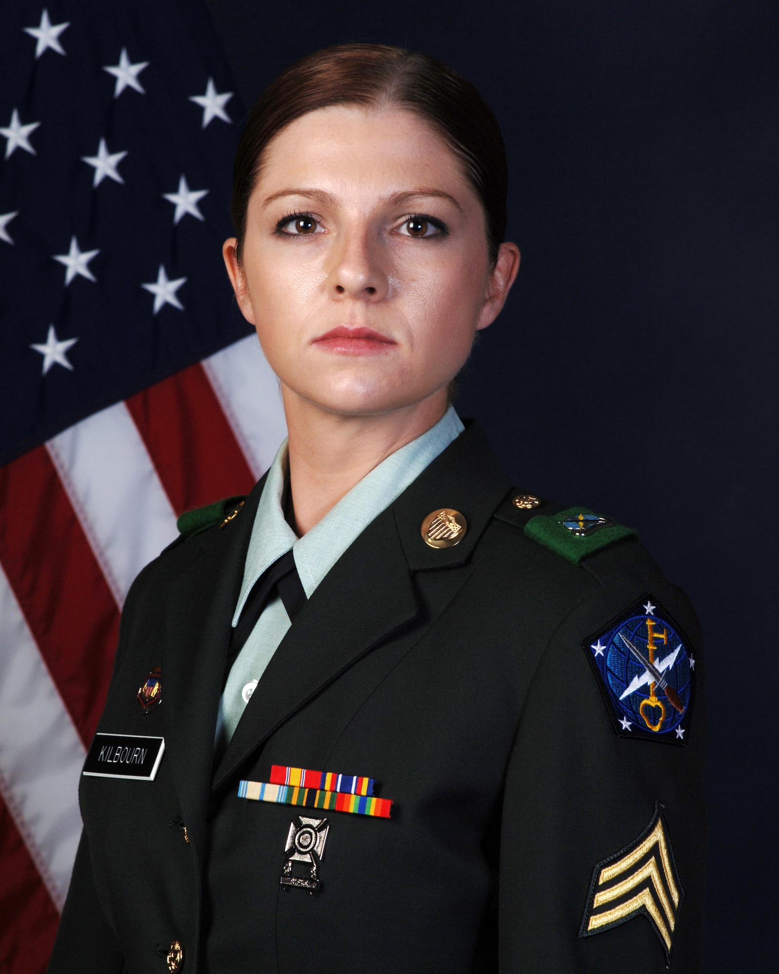 Army Sgt. Amanda Kilbourn, 743rd Military Intelligence Battalion, is Team Buckley's Warrior of the Week for November 20. (U.S. Army photo)