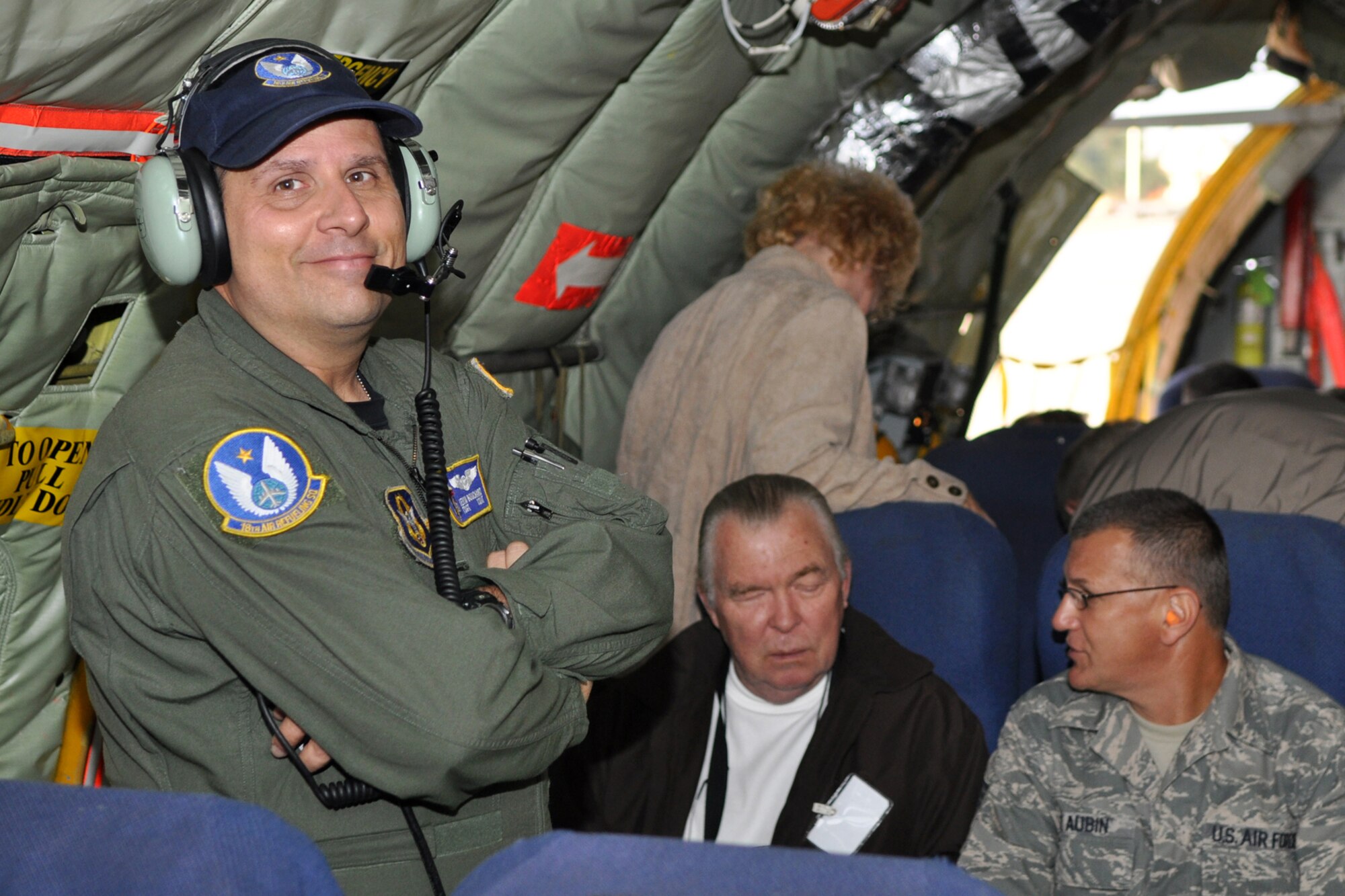 Tech. Sgt. Kevin Bouchard was one of the KC-135 Stratotanker crew members who recently flew a mission in support of civic leader tour sponsored by the 917th Wing, Barksdale Air Force Base, La. Sergeant Bouchard is a boom operator assigned to the 18th Air Refueling Squadron, the flying unit of the 931st Air Refueling Group. (U.S. Air Force photo/Tech. Sgt. Jeff Walston)