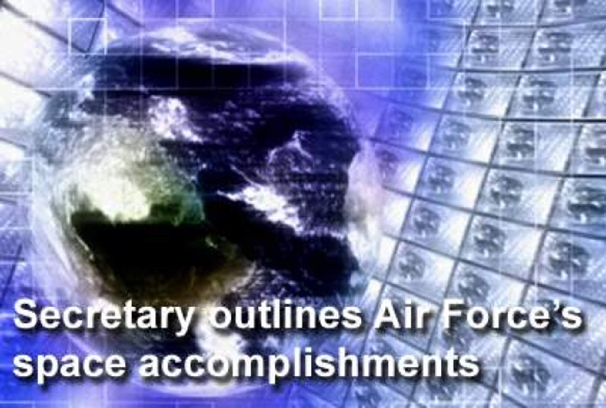 Air Force Secretary Michael B. Donley delivered a key note speech regarding the service's future with special attention to the space mission at the 2009 Air Force Association Global Warfare Symposium Nov. 20, 2009, in Los Angeles. At the conclusion of the two-day summit, the secretary outlined the service's space accomplishments during the last year, which included 65 space launch missions from nine ranges, examined the increasing role of space in the strategic environment, and the challenges and changes that lay ahead. (U.S. Air Force graphic)