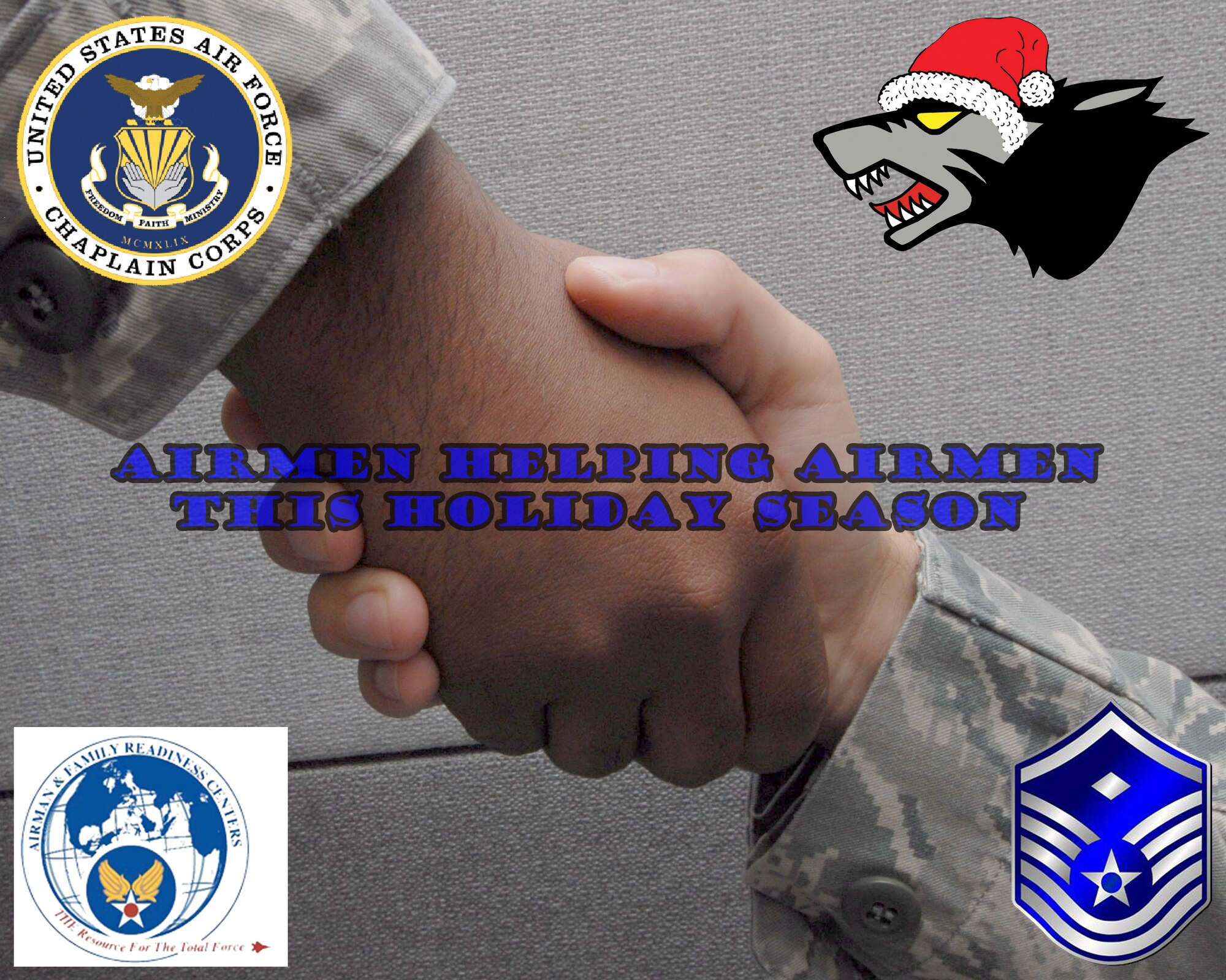 Base agencies through out the Wolf Pack plan to reach out to Airmen in many ways this holiday season.  These programs help members cope with being away from loved ones at this special time of year.  (Photo illustration/Senior Airman Roy L. Lynch)