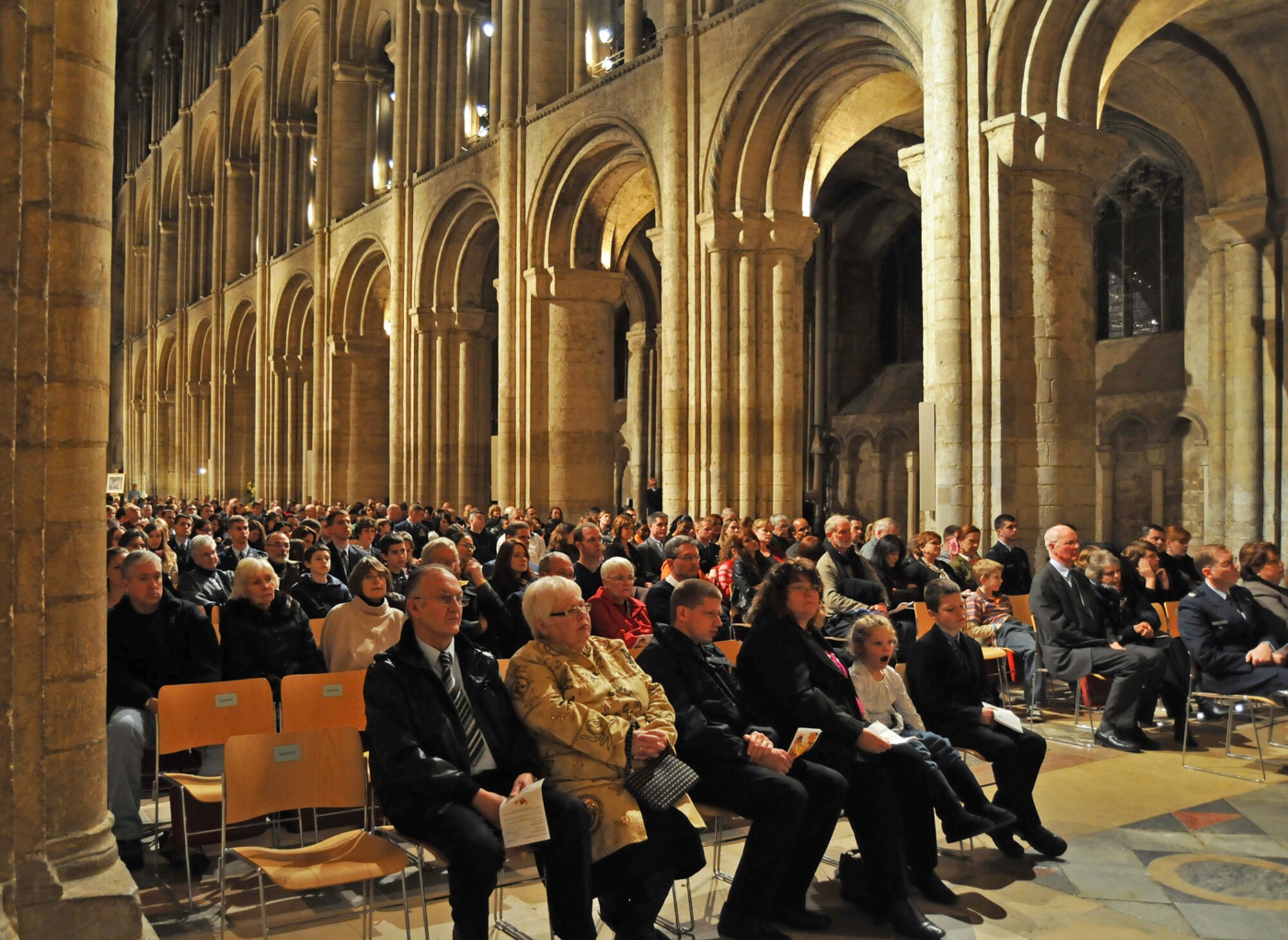 Approximately 1,200 British and American men and women come together to celebrate and have a night of fellowship during the Ely Cathedral Thanksgiving Eve service Nov. 25.(U.S. Air Force photo by Tim Barlow)
