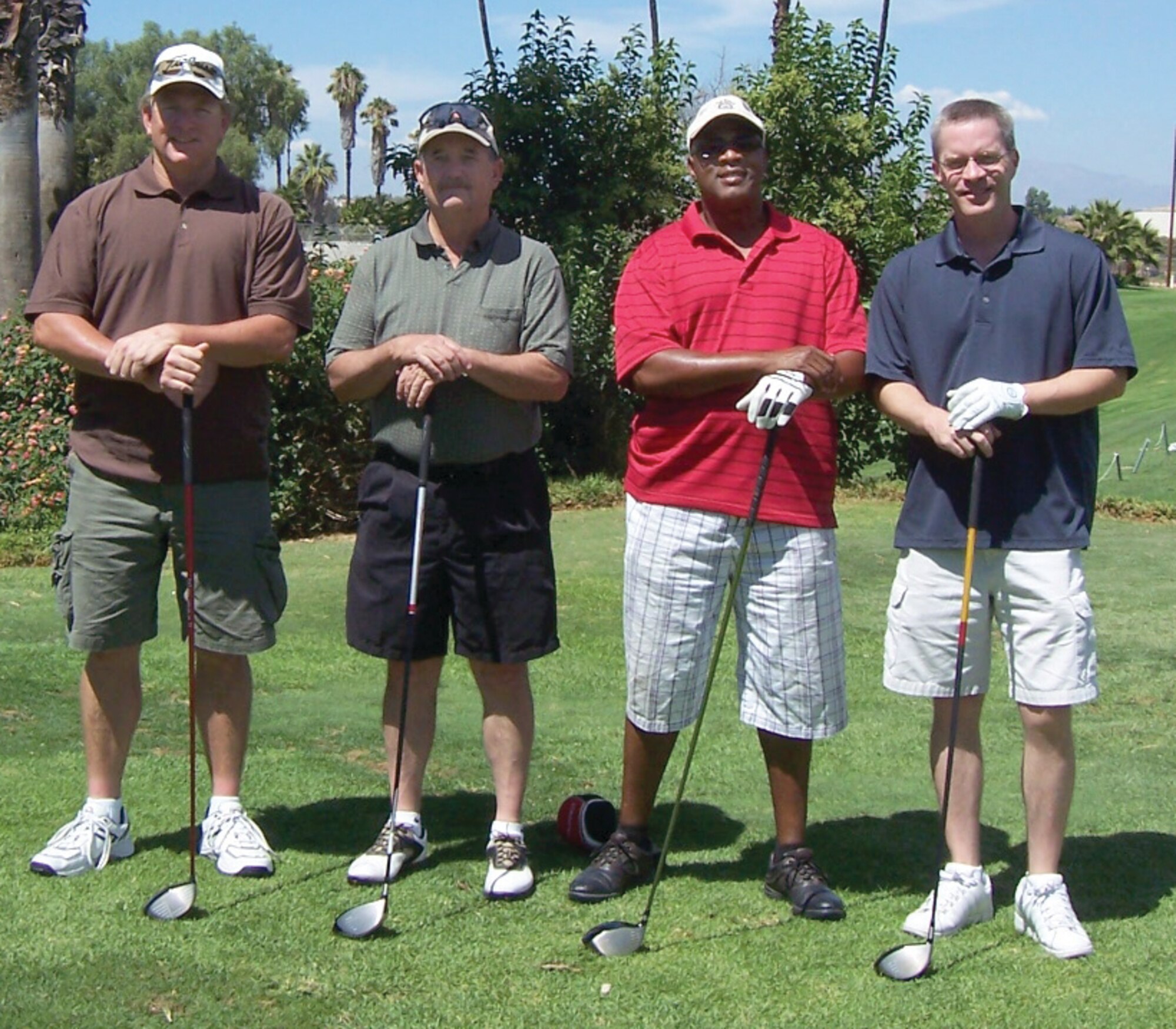 ATC Team.  The 729 Airlift Squadron team won the March ARB intramural golf league championship game against the ATC team Sep. 10, with a final match score of 148-139 with the 729 AS 5 under par. There were seven teams that challenged one another three times each since the league began on April 14. (U.S. Air Force photo)