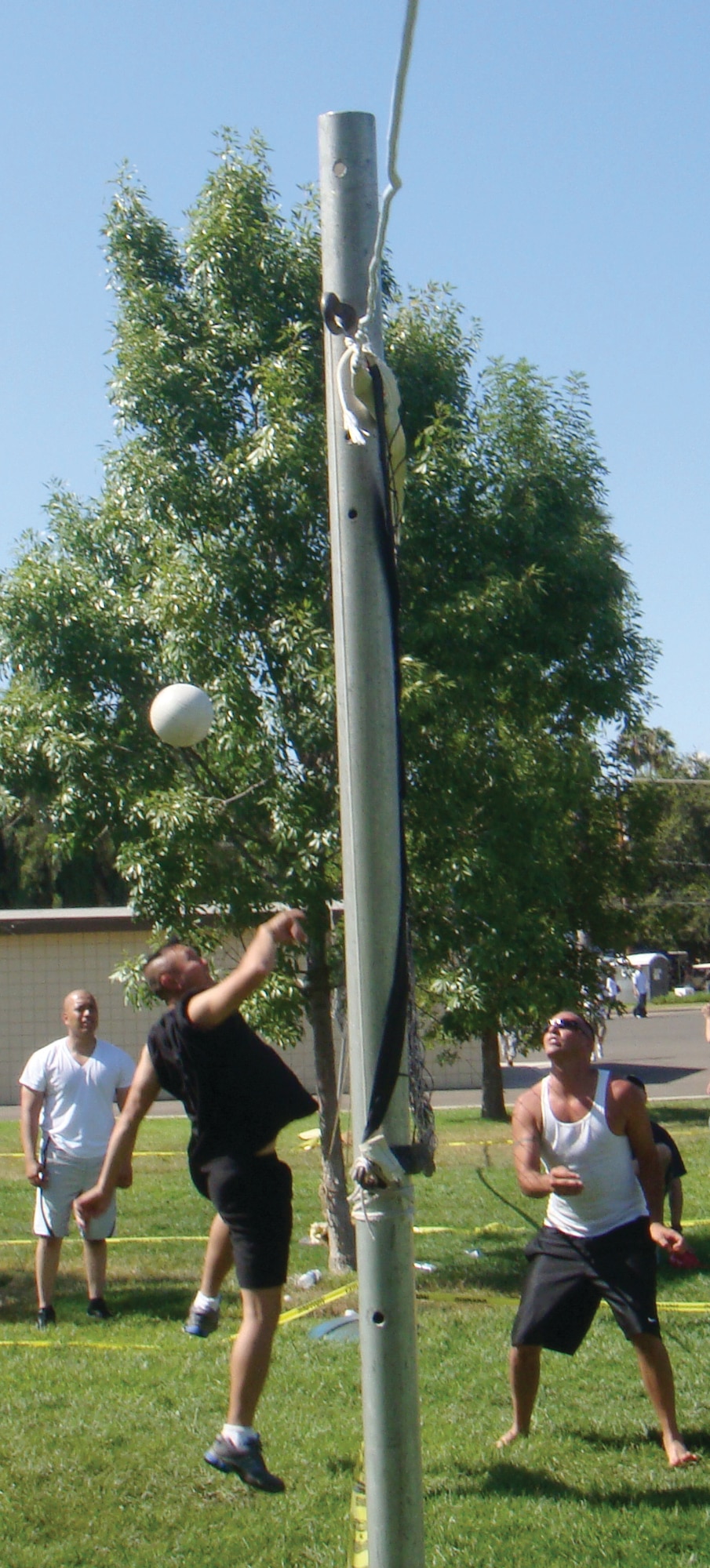 Four teams participated in the Volleyball Tournament held Sept. 19-20: 452 MXS, Honor Guard, Top 3/Rising 6 and Wing Advisory Council. The 452 MXS went undefeated to win the tournament. They edged out the Honor Guard in the final game 18 to 16. The tournament was the first of many similar and exciting events to come. (U.S. Air Force photo by Master Sgt. Octavio Ortiz)
