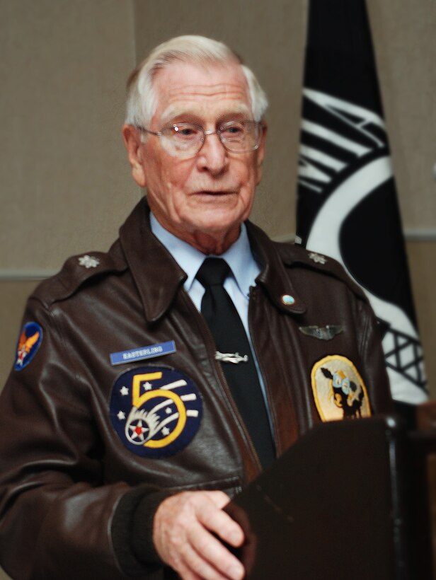 As keynote speaker, Lt. Col. (Ret.) Ralph Easterling addresses the attendees of the second annual 156th Airlift Wing Dining Out.
