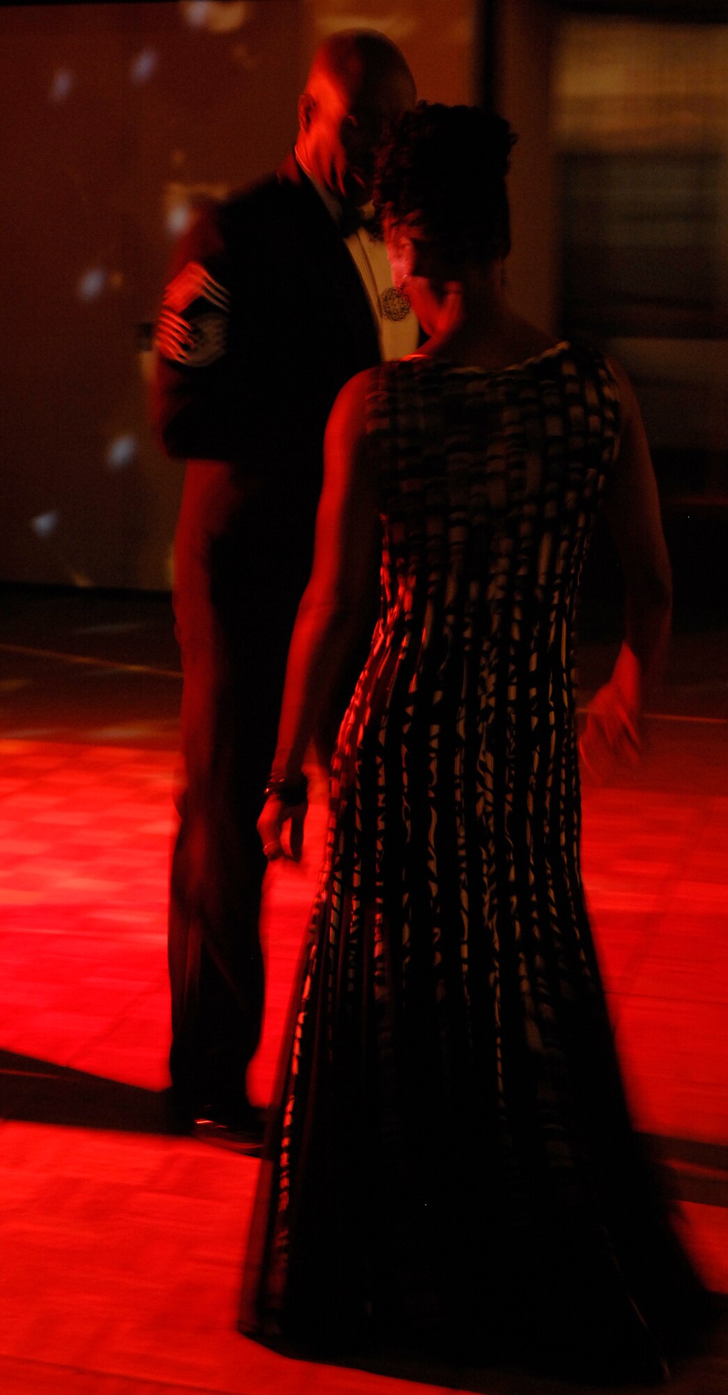 Chief Master Sgt. Antonio Kitt, 22nd Aircraft Maintenance Squadron, dances with his wife, Tanya, during an Air Force Ball at McConnell Air Force Base, Kan., Sept. 25, 2009. The night’s festivities included a formal dinner, cake-cutting ceremony and guest speaker, Gen. William M. Fraser III, Air Combat Command commander. (U.S. Air Force photo/Senior Airman Laura Suttles)