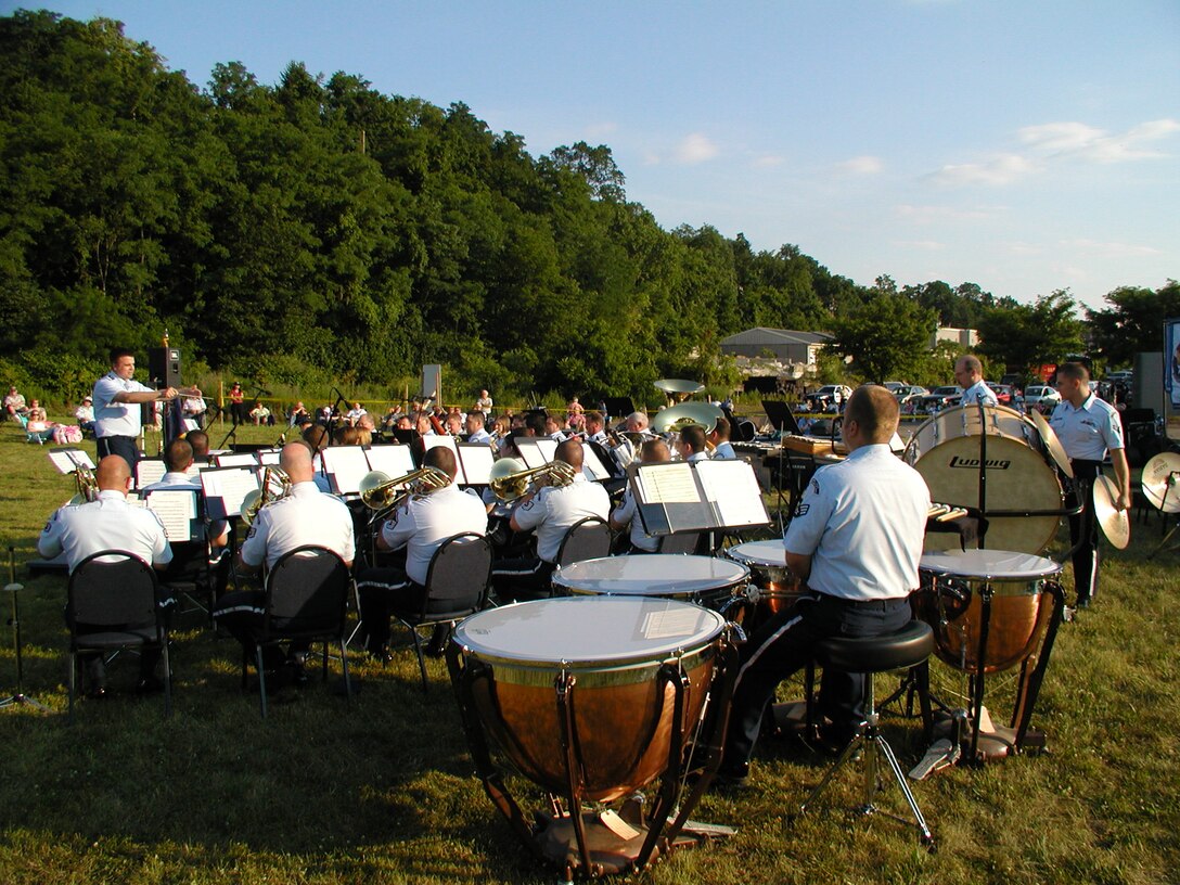 ANG Band of the Mid-Atlantic Concert Band performs a concert at the Bridgeville Volunteer Fire Department in Bridgeville PA on Wednesday July 8, 2009.