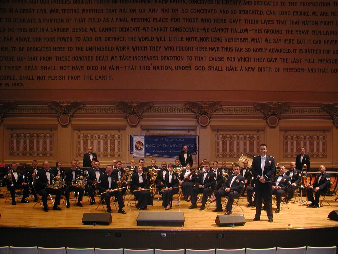 ANG Band of the Mid-Atlantic Concert Band on stage at Soldiers & Sailors Memorial Hall, Pittsburgh PA on Thursday July 2, 2009.