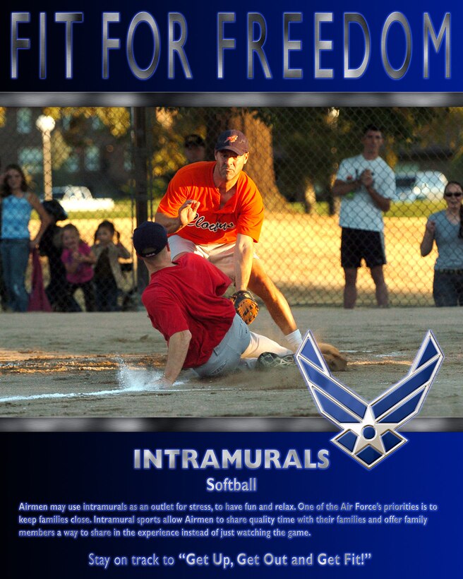 "Fit for Freedom" Fitness poster, high resolution file available upon request. (U.S. Air Force graphic/Adamarie Lewis-Paige, photo by Abner Guzman) 