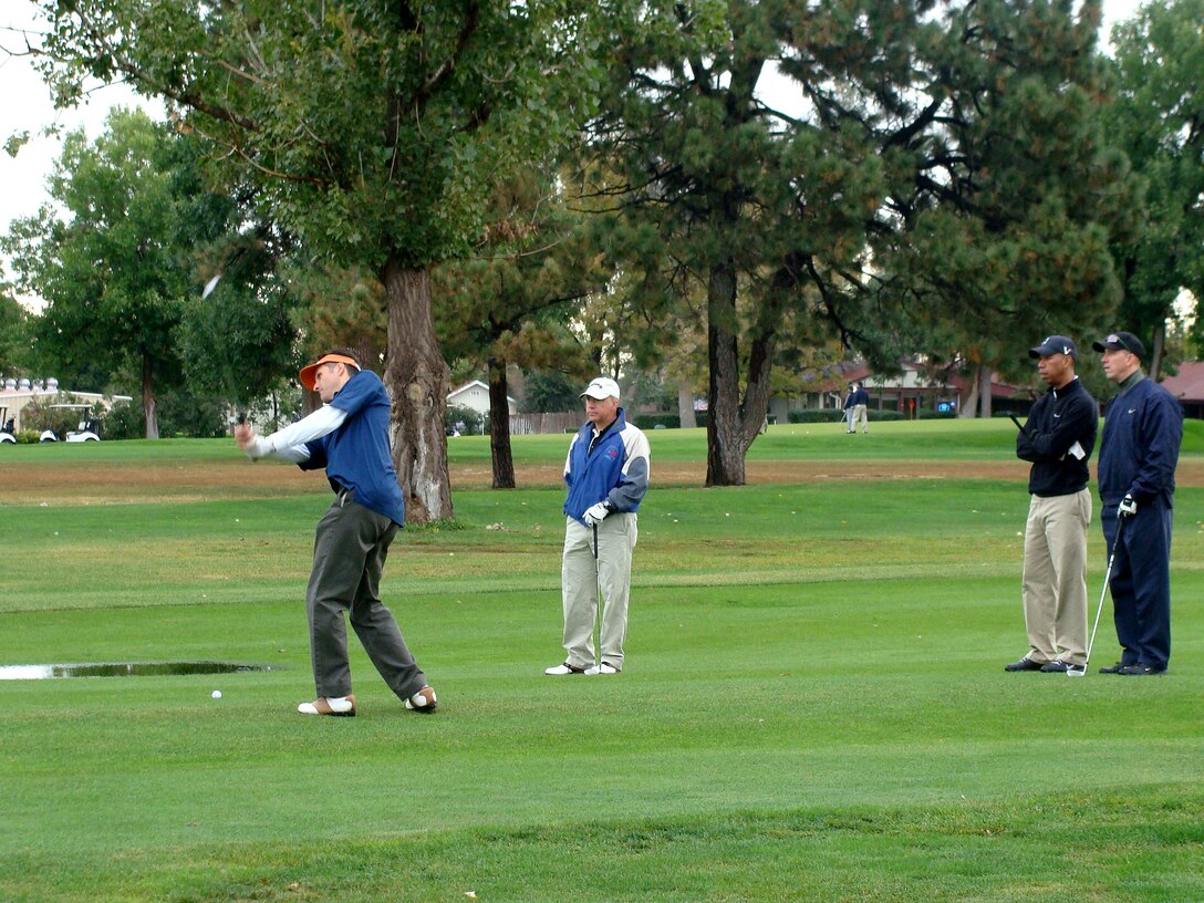 A participant takes a swing in Buckley’s 2nd Panther Pride golf tournament. Sept. 25. (Courtesy photo)