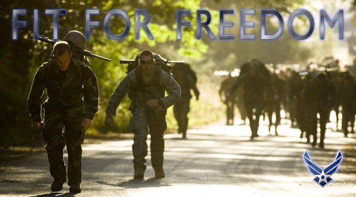 "Fit for Freedom" Fitness poster, high resolution file available upon request. (U.S. Air Force graphic/Adamarie Lewis-Paige, photo by Abner Guzman)



 