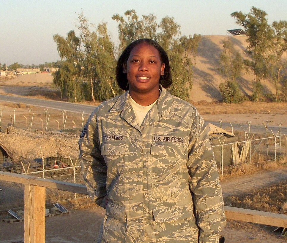 JOINT BASE BALAD, Iraq -- Staff Sgt. Keiyata Styerjames, 71st Fighter Squadron, is currently deployed as an independent duty medical technician for a C-130 squadron. (Photo courtesy/Staff Sgt. Keiyata Styerjames)

