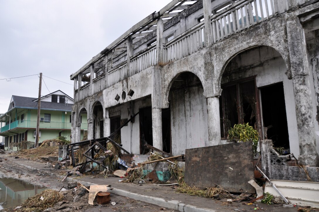 Many homes and businesses along the main road of Pago Pago, American Samoa, were left in ruins after the recent tsunami, Oct. 1, 2009.