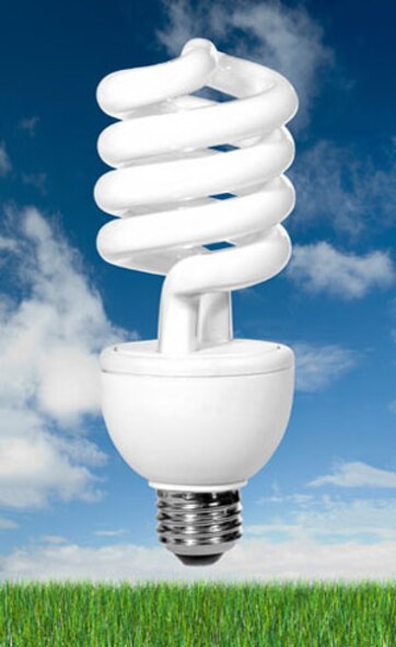MINOT AIR FORCE BASE, N.D. -- Currently many lights around the base are still incandescent bulbs.  Upgrading to compact fluorescent lights is not only energy efficient and eco-friendly, but also saves money. (Courtesy graphic)