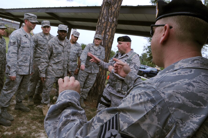 MOODY AIR FORCE BASE, Ga. -- Members from the 23rd Security Forces Squadron law enforcement participate in a pandemic point of dispense exercise here Oct. 2. The exercise was organized by the 23rd Medical Group to test Moody’s capability to conduct mass immunizations for base personnel. (U.S. Air Force photo by Staff Sgt. Elizabeth Rissmiller)